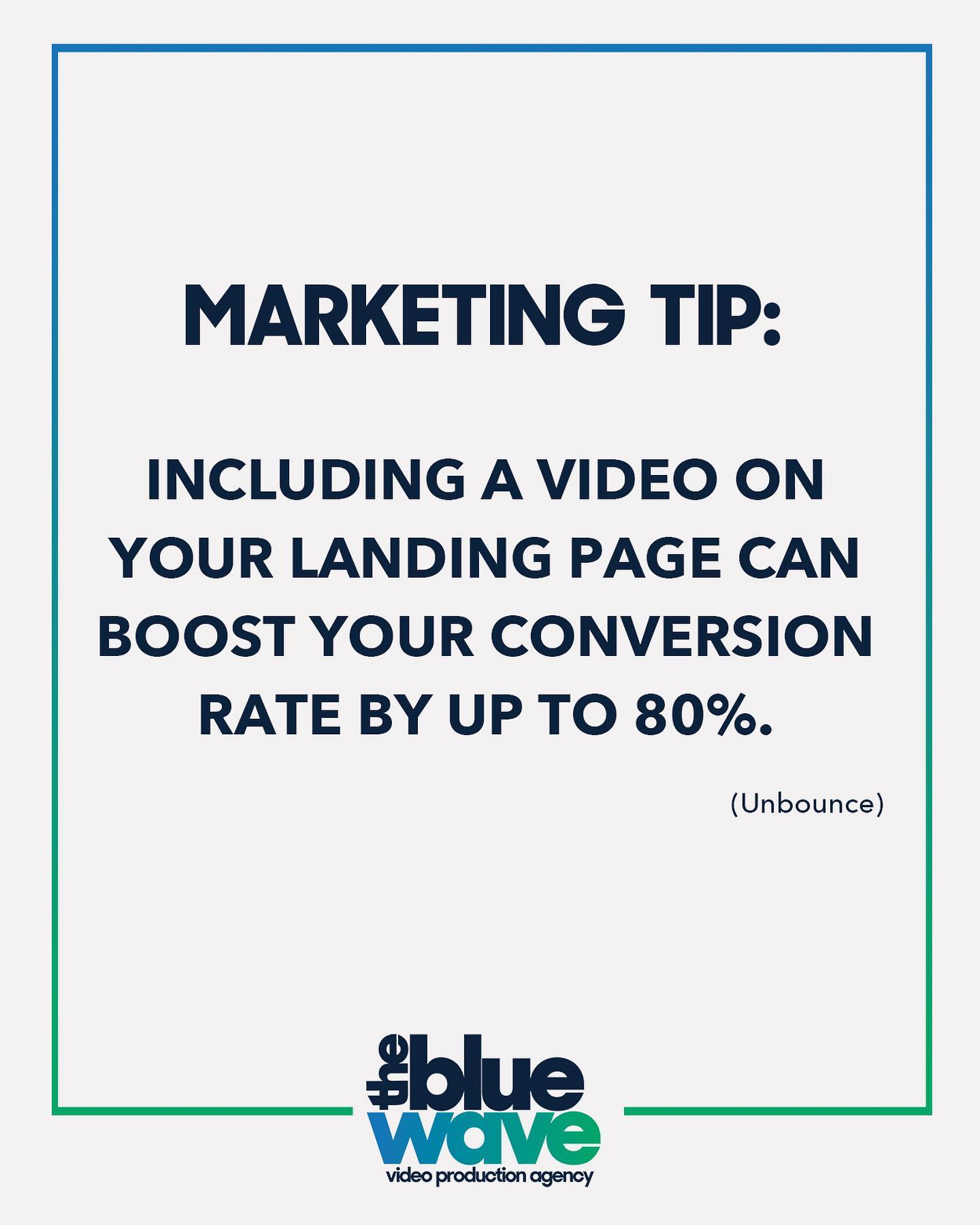 Are you utilizing landing pages as a viable marketing technique? If you are, we highly suggest adding video to the page to increase ⬆️ your conversion rate up to 80%.
.
If you don’t use landing pages, DM us to find out how to use them in your marketing portfolio! .
.
.
.
#wemakewaves #digitalagency #videomarketing #marketing #videos #onlinevideo #videoproduction #washingtondc #maryland #virginia #dmv #follow @iamtomprather
