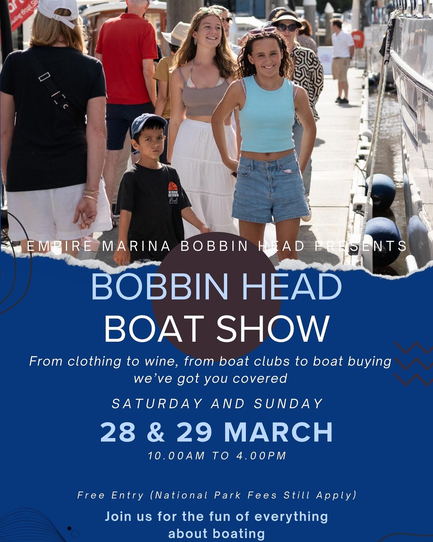 🚤✨ BOAT SHOW VIBES ARE COMING TO BOBBIN HEAD! ✨🍷
Join us at Empire Marina Bobbin Head for an unforgettable Boat Show experience!
⚓ Boats for sale
🤝 Boat shares & boat club memberships
🍷 Wine tasting
👗 Fashion displays – what to wear on the water
Whether you’re a seasoned boatie or just love the marina lifestyle, there’s something for everyone 🌊💙
🎟 ENTRY IS FREE (National Park fees apply)
📍 Empire Marina Bobbin Head
Tag your boating buddy and make a day of it! 👯♂️⚓
#EmpireMarina #BobbinHead #BoatShow #BoatLifeAustralia #MarinaLife
#BoatingLifestyle #OnTheWater #LuxuryOnWater #WineAndWaves
#BoatFashion #NauticalStyle #FreeEvent #SydneyEvents #WeekendPlans 🚤🌊🍷