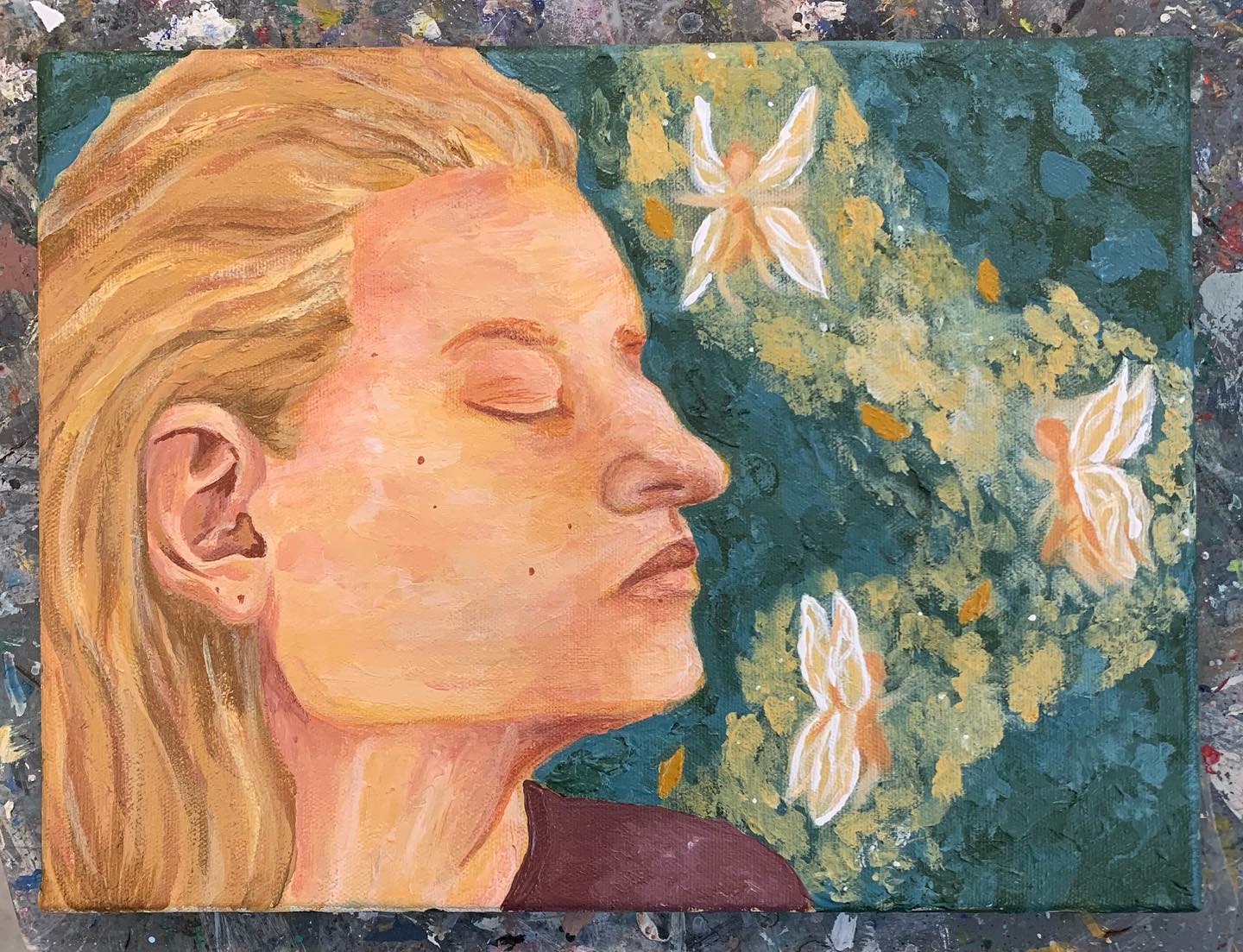 “Magic”
9x12, acrylic paint
My finished, very ✨textured✨ piece.