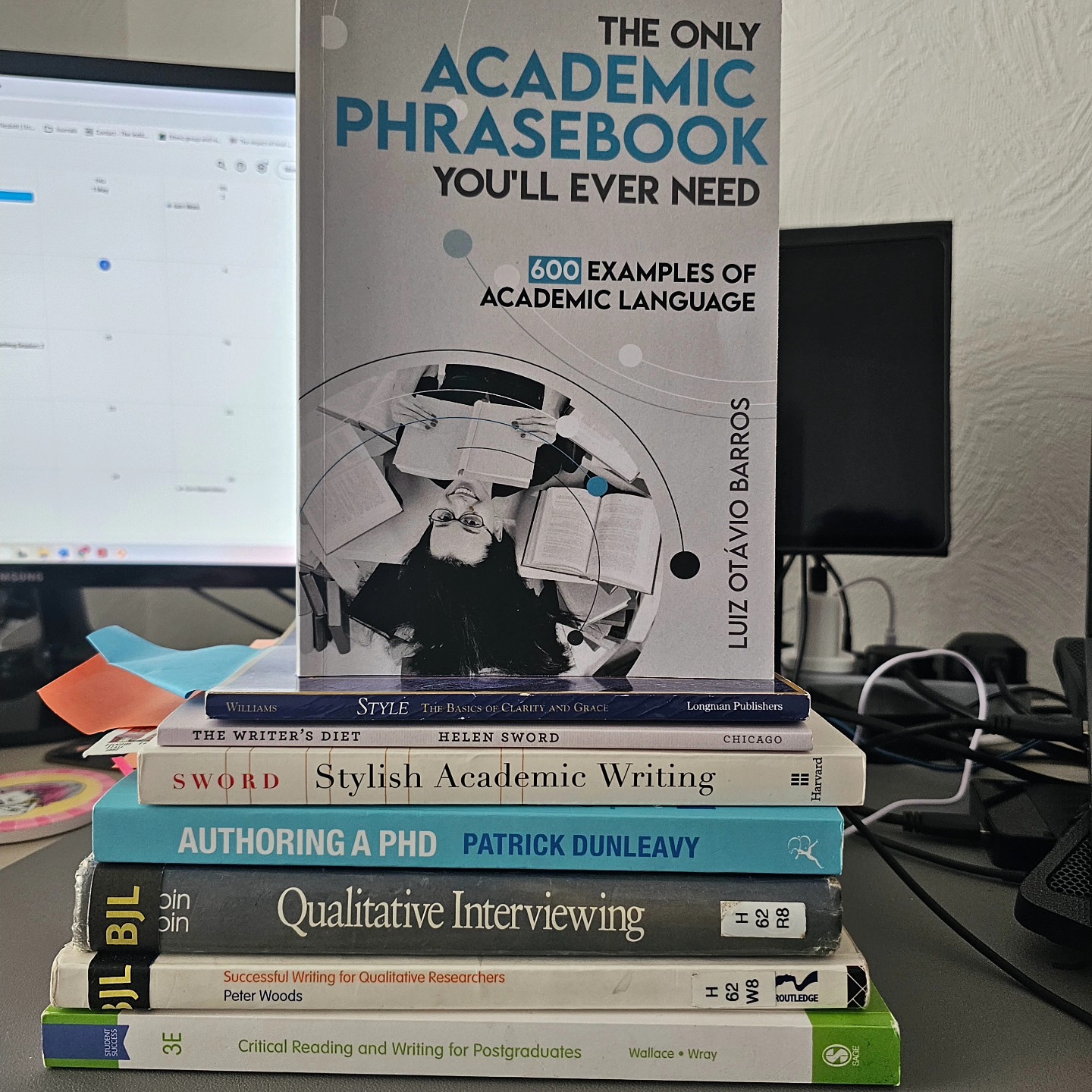 Since completing the first draft of my thesis (ahhh), I've been focused on reading various things on improving my academic writing because throughout it's been my main weakness.
Here's the core collection of books I've been reading 📚