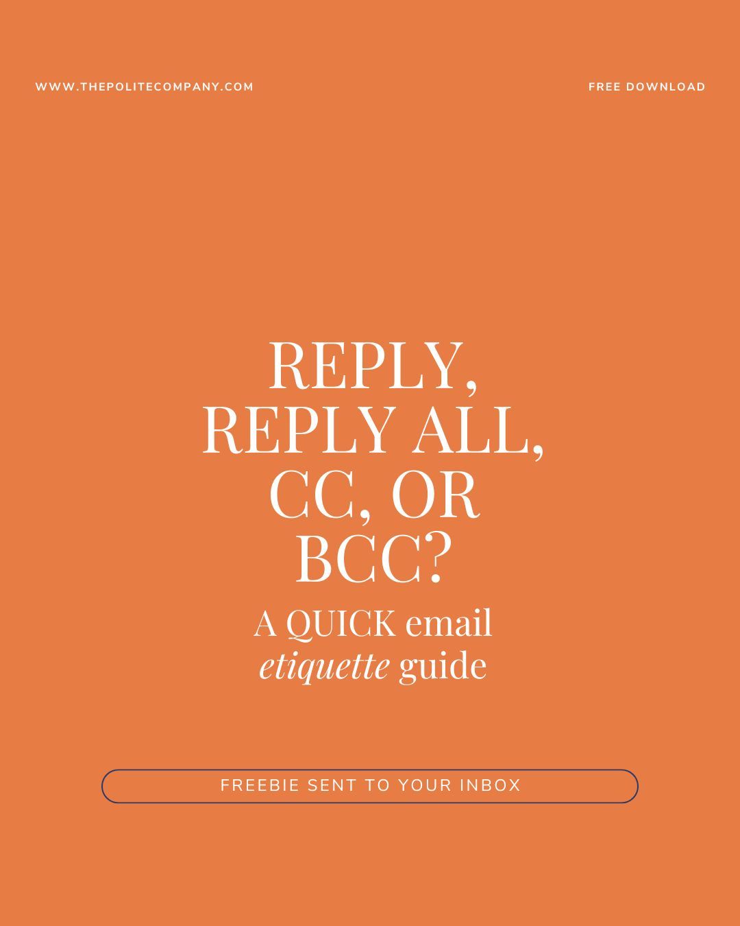 If you've ever wondered when in the heck we use BCC anyway? I've got you.
Sign up for the freebie I created, and I'll send it straight to your inbox.
#ThePoliteCompany #WorkplaceEtiquette #EtiquetteTips