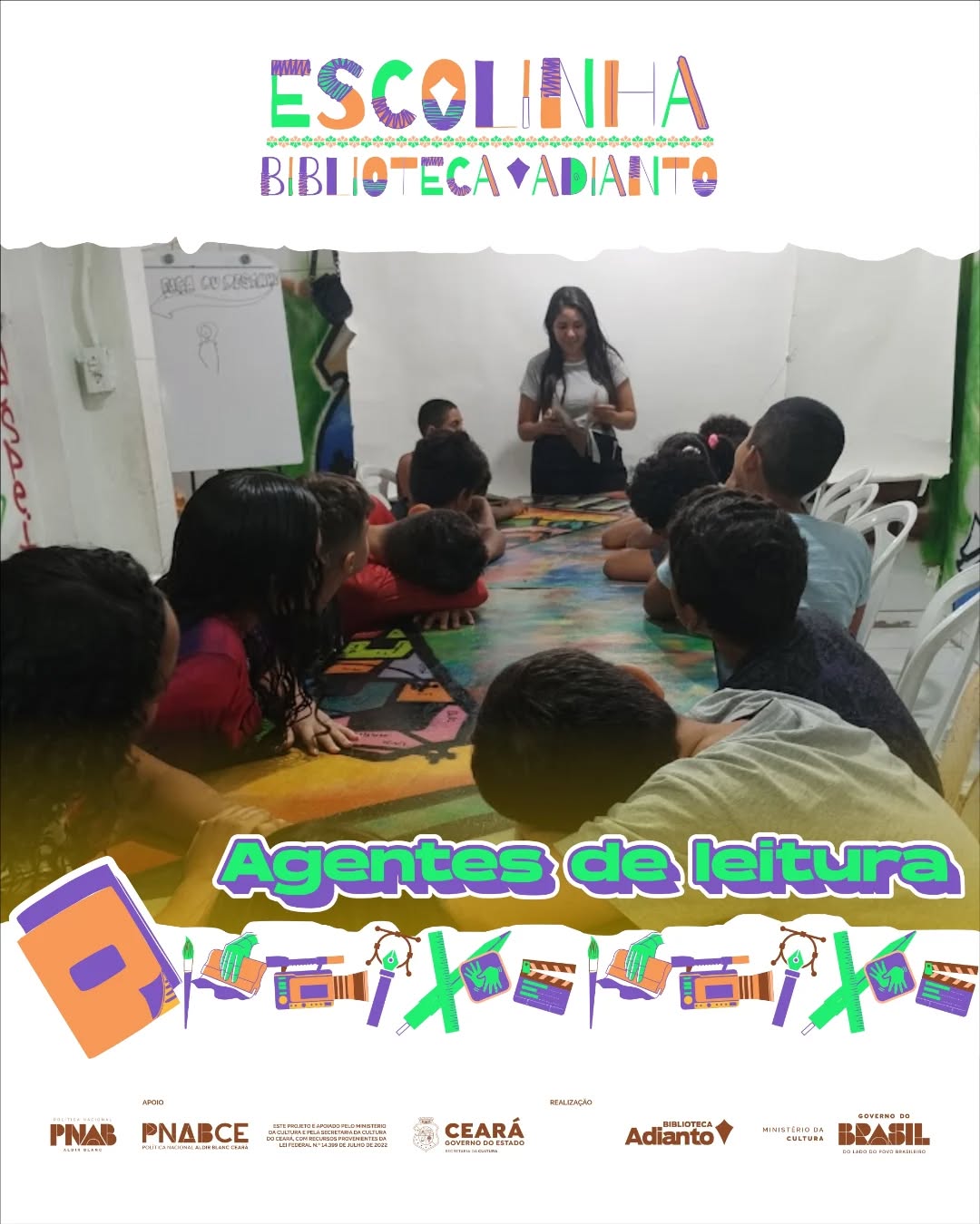📚✨ Mediação de Leitura – Projeto Escolinha - Biblioteca Adianto ✨📚
A leitura vai muito além das palavras. Ela desperta a imaginação, fortalece vínculos e abre portas para novos mundos desde a infância. 💭🌈
No projeto Escolinha - Biblioteca @cibele_adianto realizou mediações de criando um momento de escuta, troca e descobertas. Por meio das histórias, as crianças foram convidadas a pensar, sentir e se expressar, desenvolvendo o gosto pela leitura de forma leve e significativa.
Iniciativas como essa reforçam a importância da leitura como ferramenta de aprendizado, criatividade e formação cidadã. 💙📖
Seguimos acreditando que cada história lida hoje constrói um futuro mais consciente amanhã.
Este projeto é apoiado pelo Ministério da Cultura e pela Secretaria da Cultura do Ceará, com recursos provenientes da Lei Federal N.º 14.399 de Julho de 2022.
#MediaçãoDeLeitura #ProjetoEscolinha #BibliotecaAdianto #IncentivoÀLeitura #Educação Infância LeituraTransforma