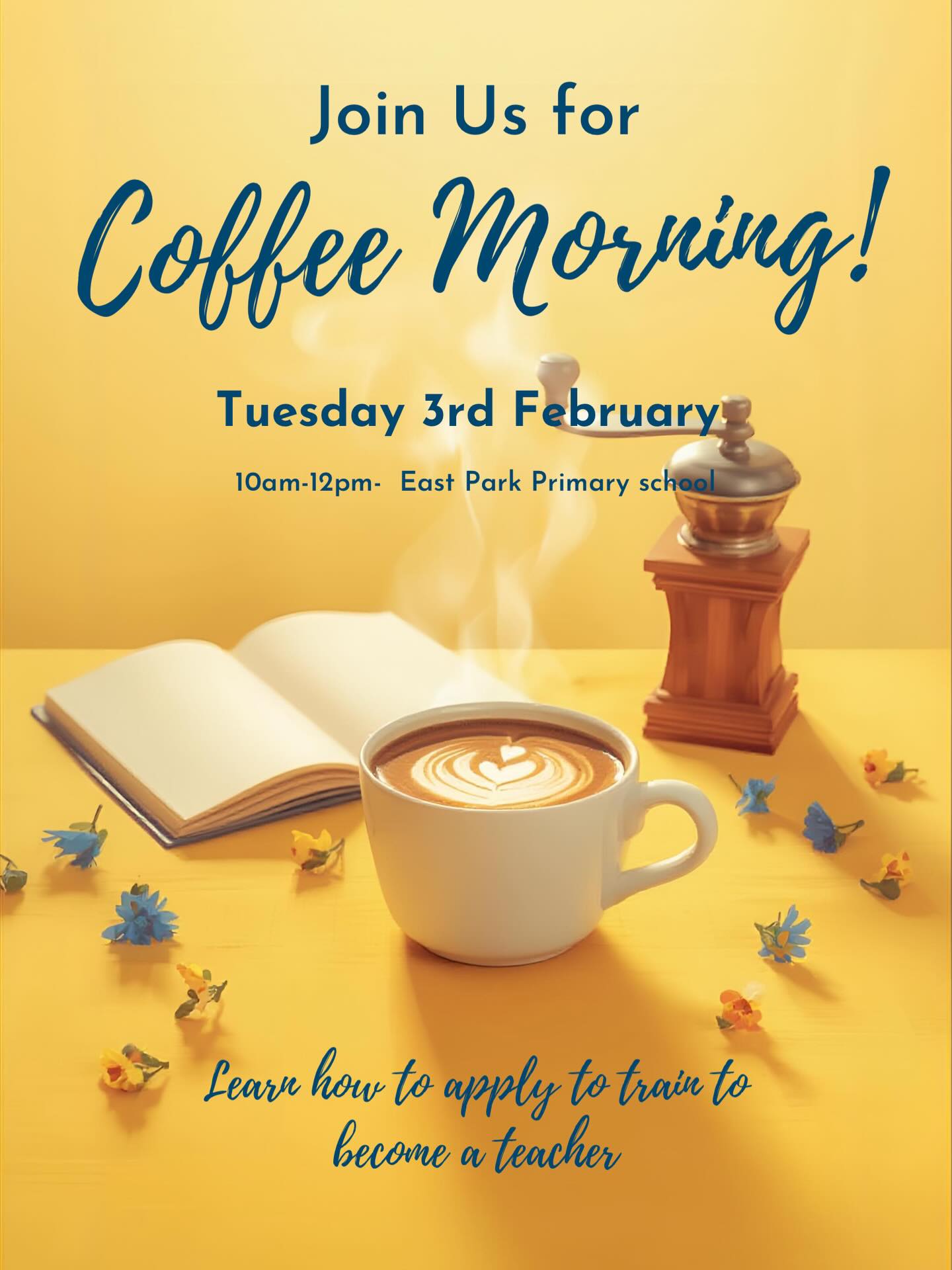 Curious about becoming a teacher? ☕📚
Join us for a relaxed and friendly coffee morning at East Parks Primary, where you can learn how to apply for teacher training, ask questions. It’s the perfect opportunity to take your first step into a rewarding career in education we’d love to see you there!
If your interested please contact our amazing Anita
AJenkins@manorteachingschoolhub.com
@manormultiacademytrust @bb_scitt @ambition.inst