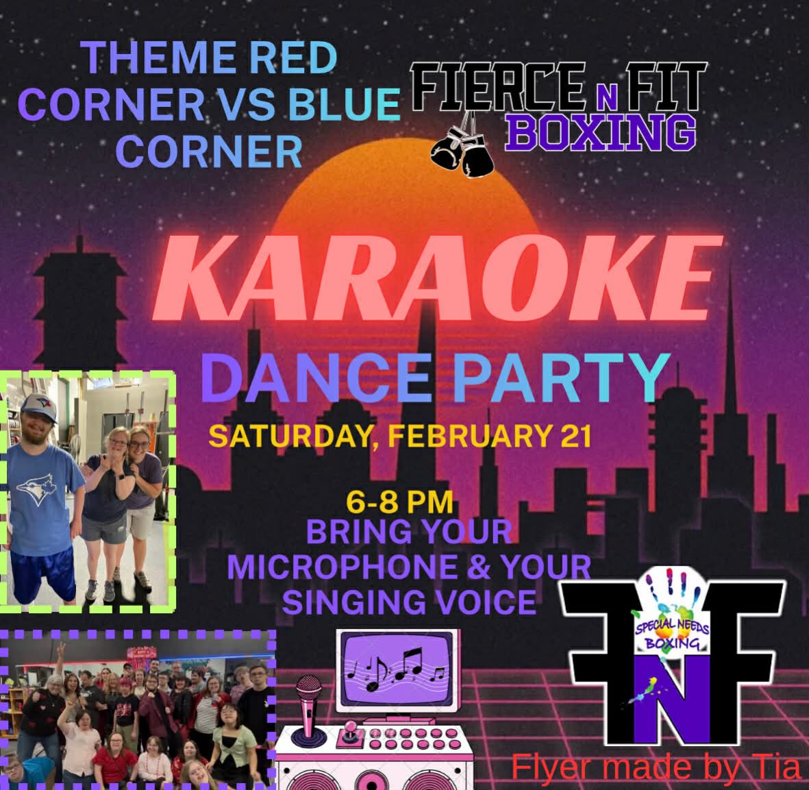 Karaoke - Dance Party time! 🎤🎉
#fiercenfitboxing #specialneedsboxing #aplaceforall