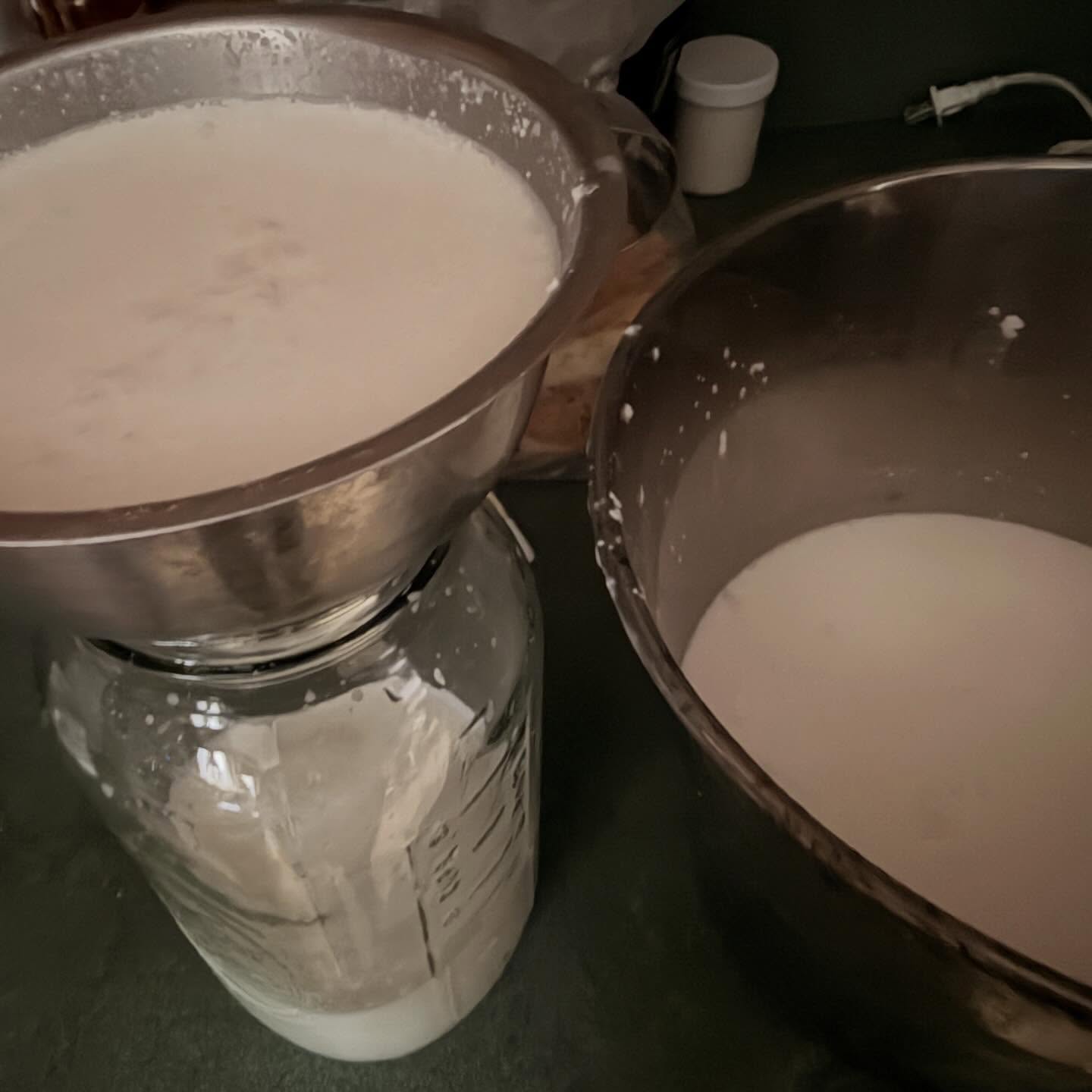 Lots of milk to strain and freeze. All thanks to the ADGA Dairy Goat show at the @pafarmshow. Each night after the dairy goats are on the show grounds the girls and I drive around and pick it all up and return buckets each morning.
Normally I'm not milking this time of year but I've got a few does that just won't stop. I'm grateful for all the additional milk so I can keep rolling forward.