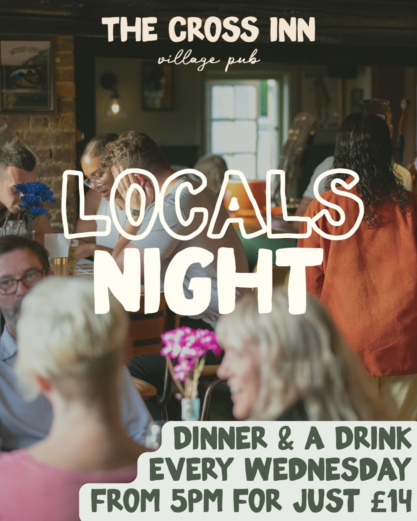 It’s that time of the week!
Every Wednesday is Locals Night, though if you want to come and see us everyone’s welcome 👏🏻
Fun and exciting dishes using local produce all for £14 with a drink 🍻