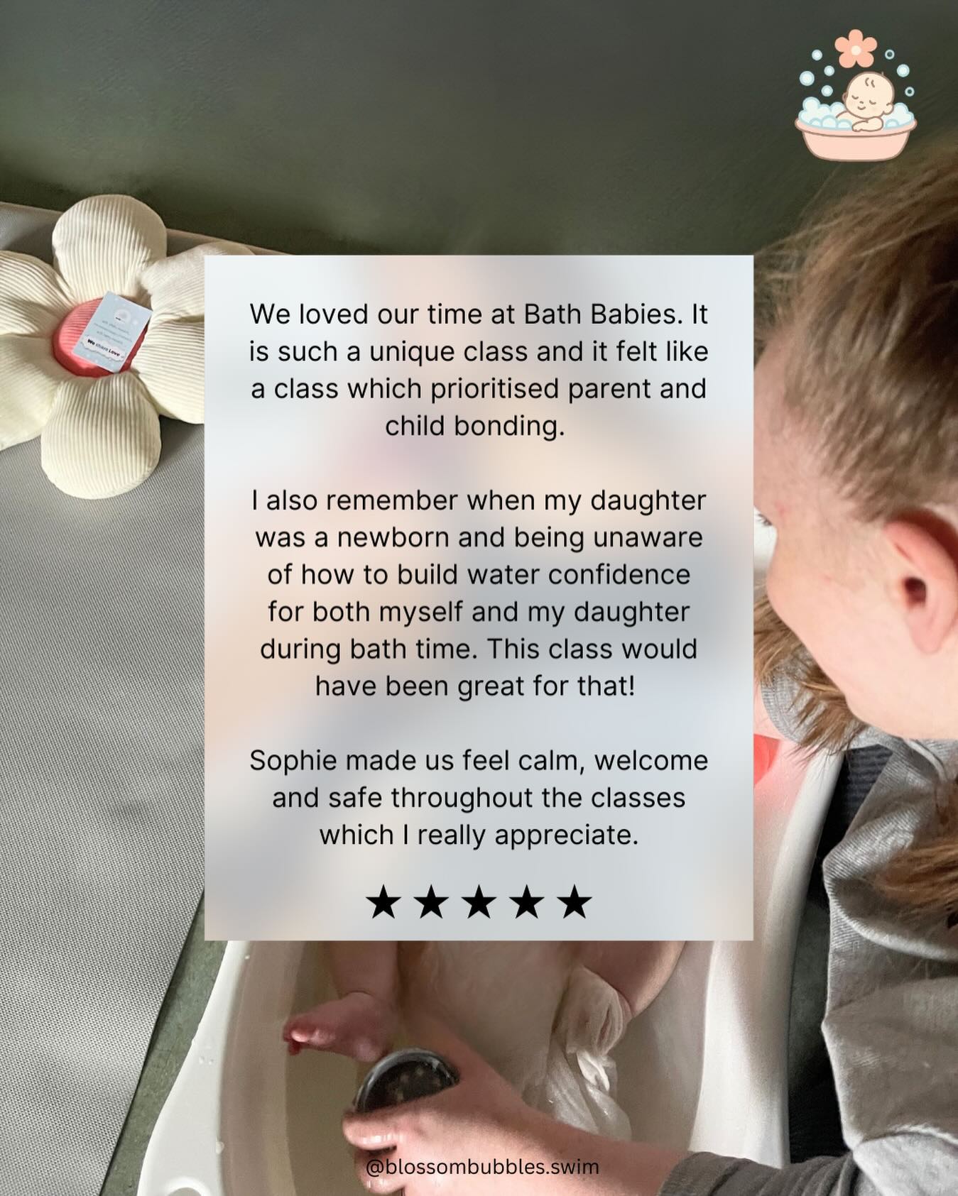Calm, welcoming and safe.
All words to describe our special Bath Babies classes 🛁🌸
——
☎️ 07475 623830
💻 www.blossombubbles.co.uk
📧 sophie@blossombubbles.co.uk