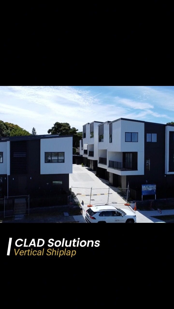 Clean lines, strong presence.
This nine-home development uses Vertical Shiplap in a crisp black and white palette, with architectural louvres adding depth and shadow across the façade.
✨ Shera fibre cement | Vertical Shiplap MS200
👉 Chat with us about your next build.
#CLADSolutions #cladding #nzhome #fibrecement #exteriorinspo #NZBuilders