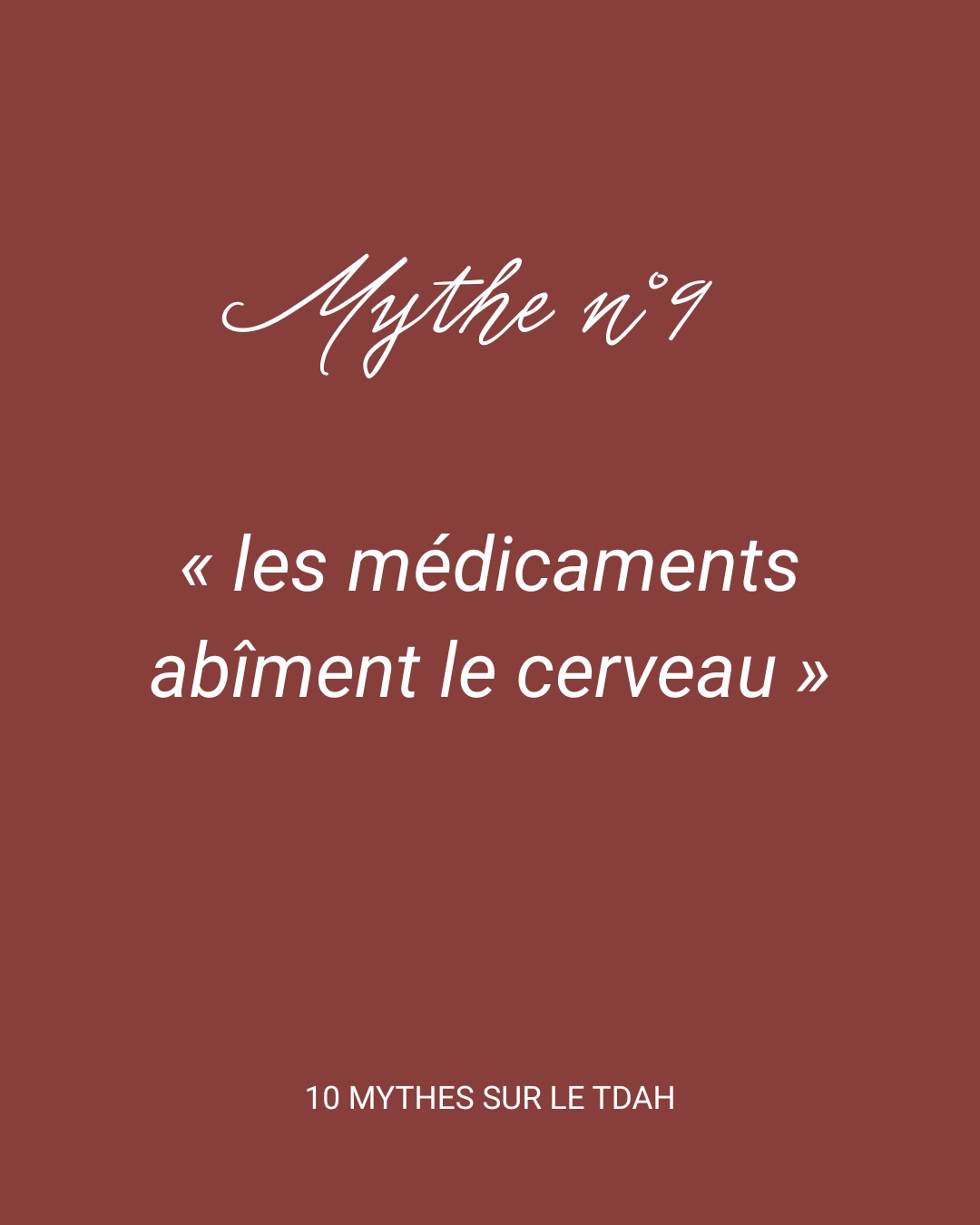 Mythe n°9 : « les médicaments abîment le cerveau »
C’est une peur très fréquente, presque intuitive.
L’idée que les psychotropes, et en particulier les traitements du TDAH, “abîmeraient” le cerveau à long terme.
La science raconte une histoire bien différente.
Le TDAH est un trouble neurodéveloppemental associé à :
• une dysrégulation des circuits fronto-striataux
• une modulation dopaminergique et noradrénergique atypique
• un contrôle inhibiteur fragile
• une impulsivité accrue
Ces particularités existent avant tout traitement, dès la naissance.
Le cerveau n’est pas “normal” puis abîmé par le médicament.
Contrairement au fantasme collectif, les données ne montrent aucune neurotoxicité des psychostimulants lorsqu’ils sont prescrits médicalement.
Chez les patients TDAH traités, on observe :
• une diminution des accidents de la route
• une réduction des hospitalisations psychiatriques
• une baisse des comportements à risque
• une amélioration du fonctionnement scolaire, professionnel et social
Les traitements du TDAH n’abîment pas le cerveau.
Le danger principal reste l’absence de traitement chez les patients qui en ont besoin.
La semaine prochaine : mythe n°10.
#tdah #adhd #neurosciences #psychiatrie #tdahadulte #adhdwomen #adhdfacts #santementale #psyeducation #neurodiversite #mentalhealthawareness