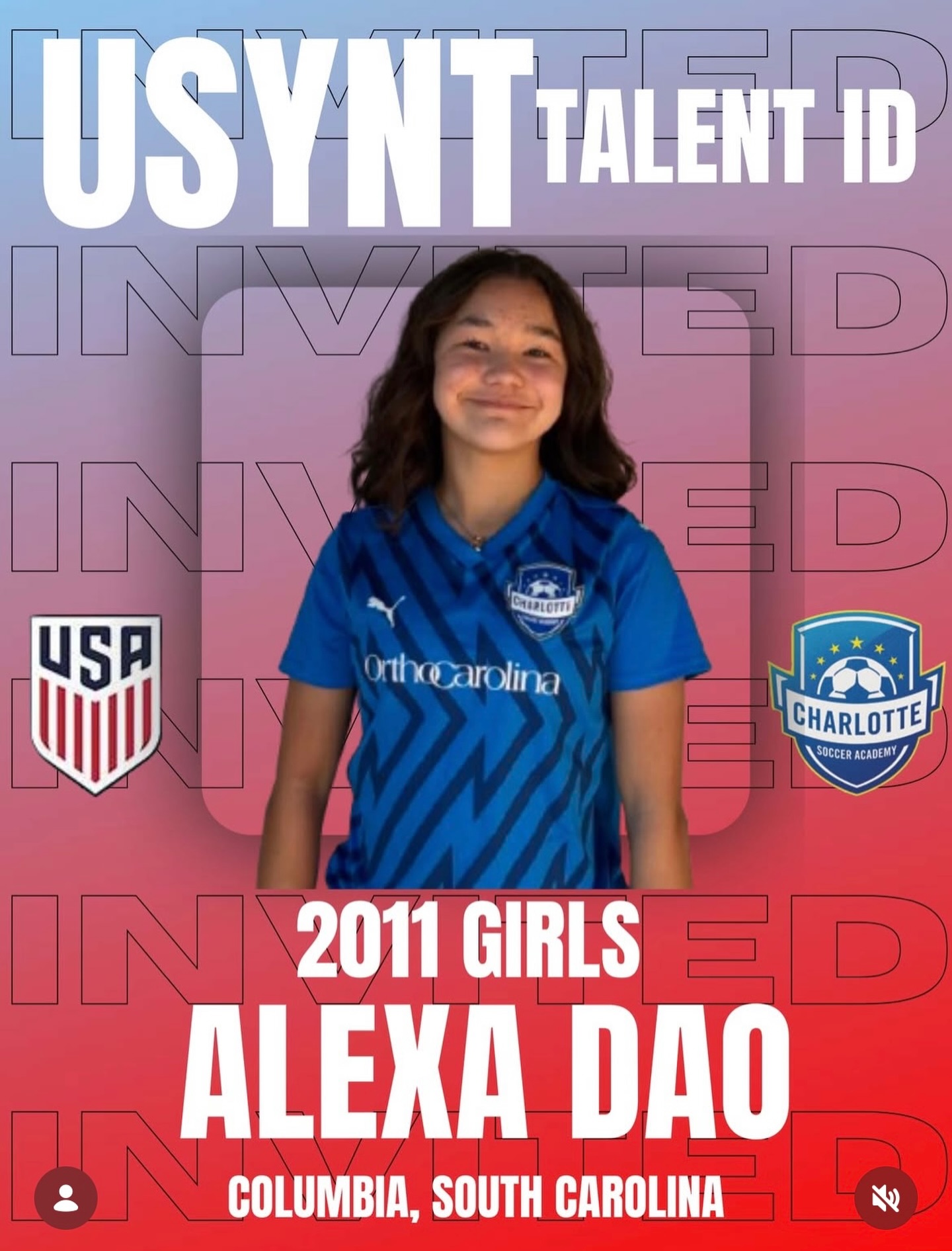 Major congrats to @alexa_dao3 for getting the opportunity to play and be scouting for the @usynt! Wishing you the best of luck with your ID night going to CRUSH IT!!!🔥🇺🇸⚽️