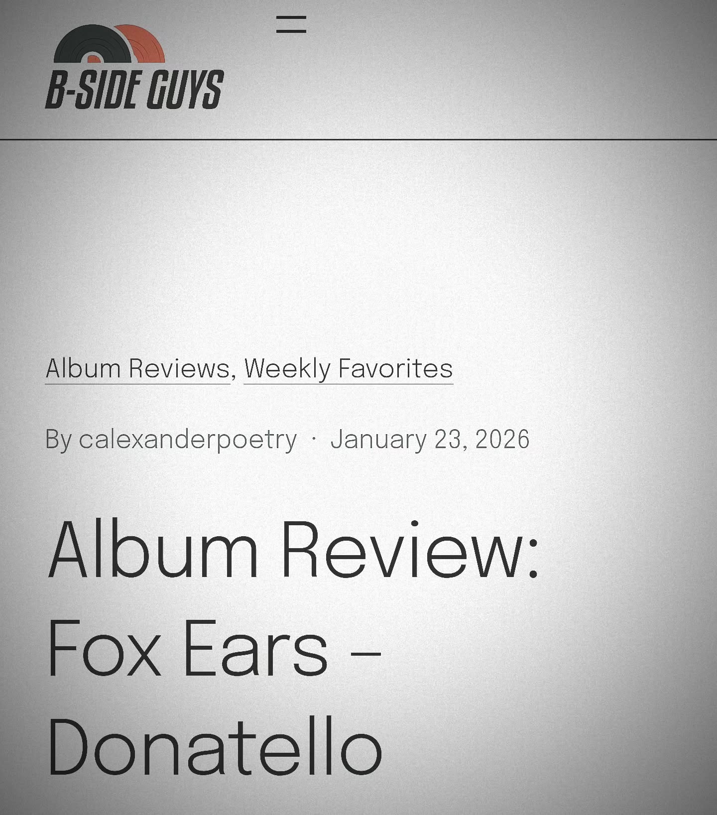 Here's another review of our recent album "Donatello" from @bsideguys !
Thanks for listening and understanding us musically and thematically!
Thanks again to @lavaroom
And @mikesoundguy for the live recording!
Check out the full review on their site.
Additionally major thanks over the last year to both @morrisbillingsley @d_rocka_fella_247 and @robot_condor for making our live shows 1000% more fun!