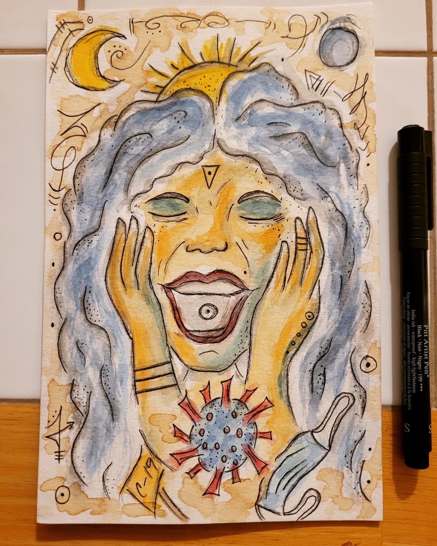 "When the Levee Breaks" These are #TheQuarantineChronicles #art #staining #drawing #sketch #doodle #sketchbook #sketching #watercolor #artwork #artistsoninstagram