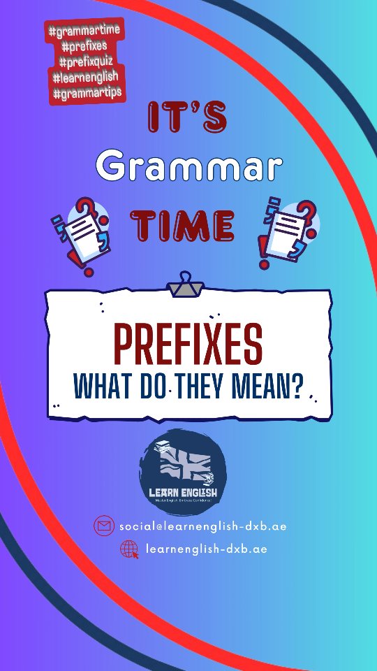 It's #grammartime try today's #quiz on #prefixes abd #improveyourgrammar #learnenglish