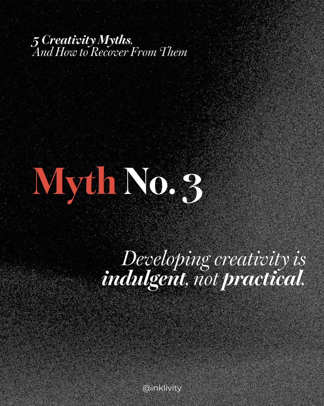 Happy Friday y’all!! If you’ve ever grown up with the mindset that creativity is indulgent…this myth buster is for you.
🗞️ Creativity Myth No. 3 “Developing Creativity is Indulgent, Not Practical.” // see link in bio for the full post
#inklivity #creativitycoaching #graphicdesign #creativitymyths