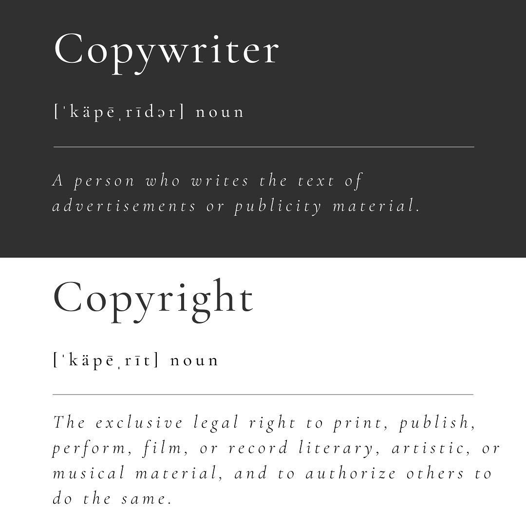 Well, there it is folks. But if you ask half of my friends, they still have no idea what I do!😆
In related news...
"Copywriter" is a word but "copyrighter" is not.
"Copyright" is a word but "copywrite" is not.
"Copyrighting" is a word and "copywriting" is still not in the Merriam-Webster dictionary — but it should be!
Happy Friday!🥂
#copywriter #copywriting #sanantoniocopywriter #sanantoniosmallbusiness #salescopywriter #websitecopywriter #marketingtips #onlinemarketing #copywritingtips #copywritingforcreatives #copywriting101 #contentmarketing #contentmarketingtips #copywritingservice #digitalmarketingtips #marketinghelp #writingtips #smallbusinessmarketing #businessgoals #creativebusiness #freelancers #smallbiztips #brandstorytelling