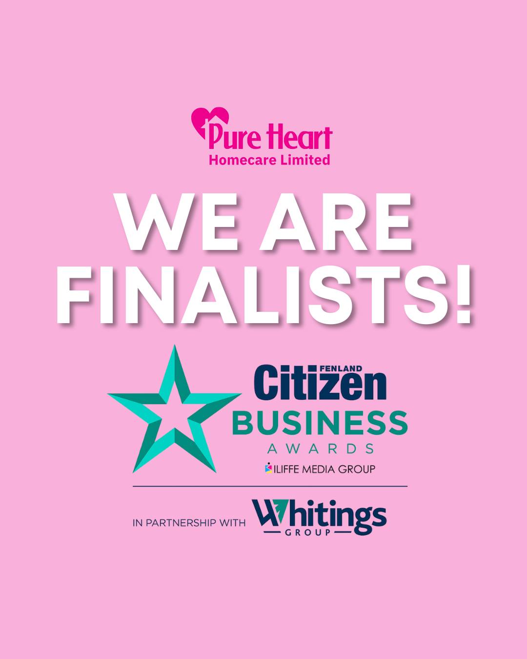 WE ARE FINALISTS! 💗
Pure Heart Homecare is a finalist at the Fenland Citizen Business Awards 2026 for Team of The Year and Employer Of The Year.
We are so excited and thankful 💗
#PureHeart #HomeCare #Awards #Finalist