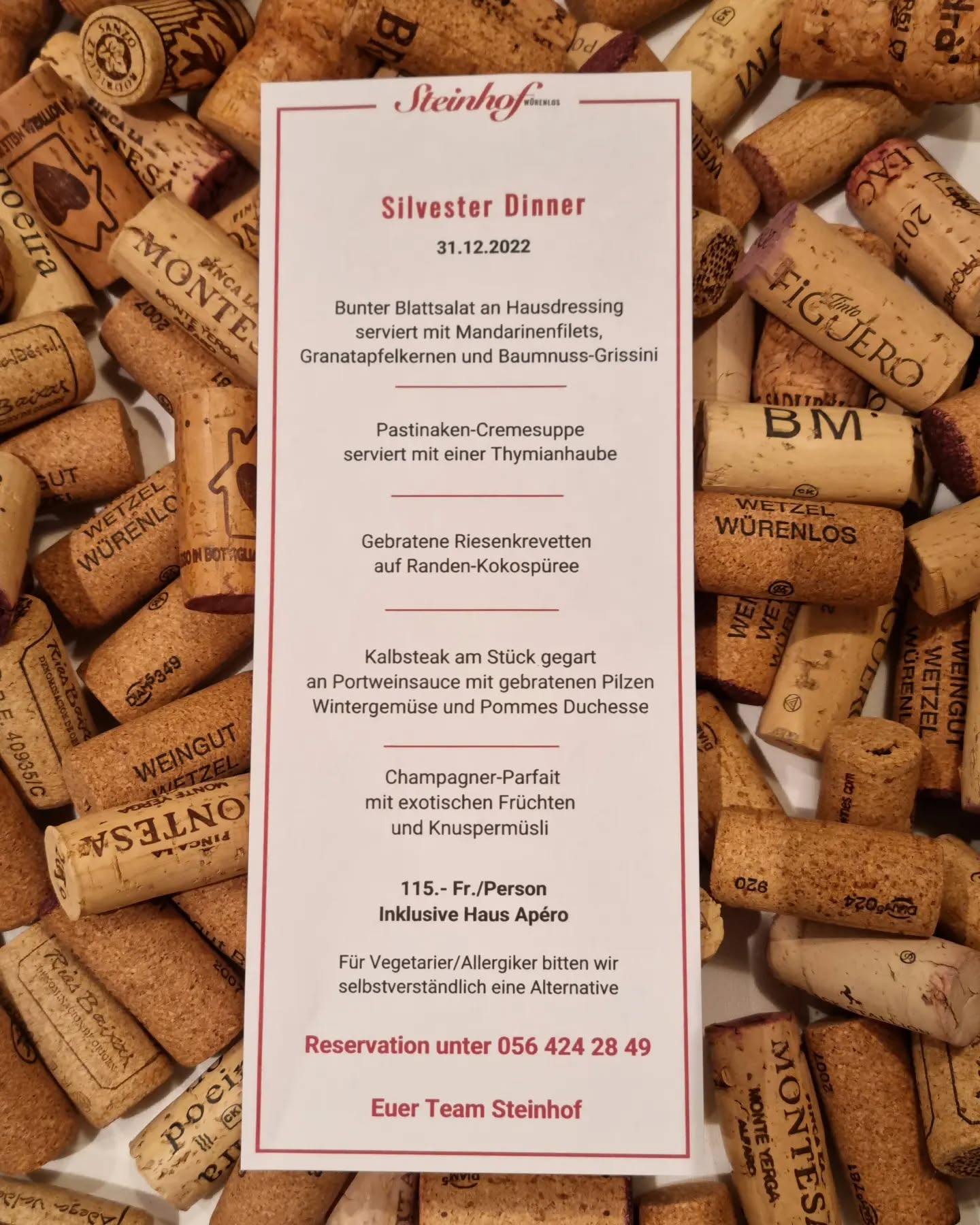 Wir würden uns sehr freuen den Start ins neue Jahr mit euch zu feiern🥂
Euer Team Steinhof ❤️