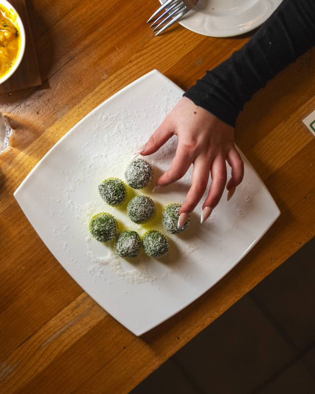 Introducing a new dessert: matcha beijinhos.