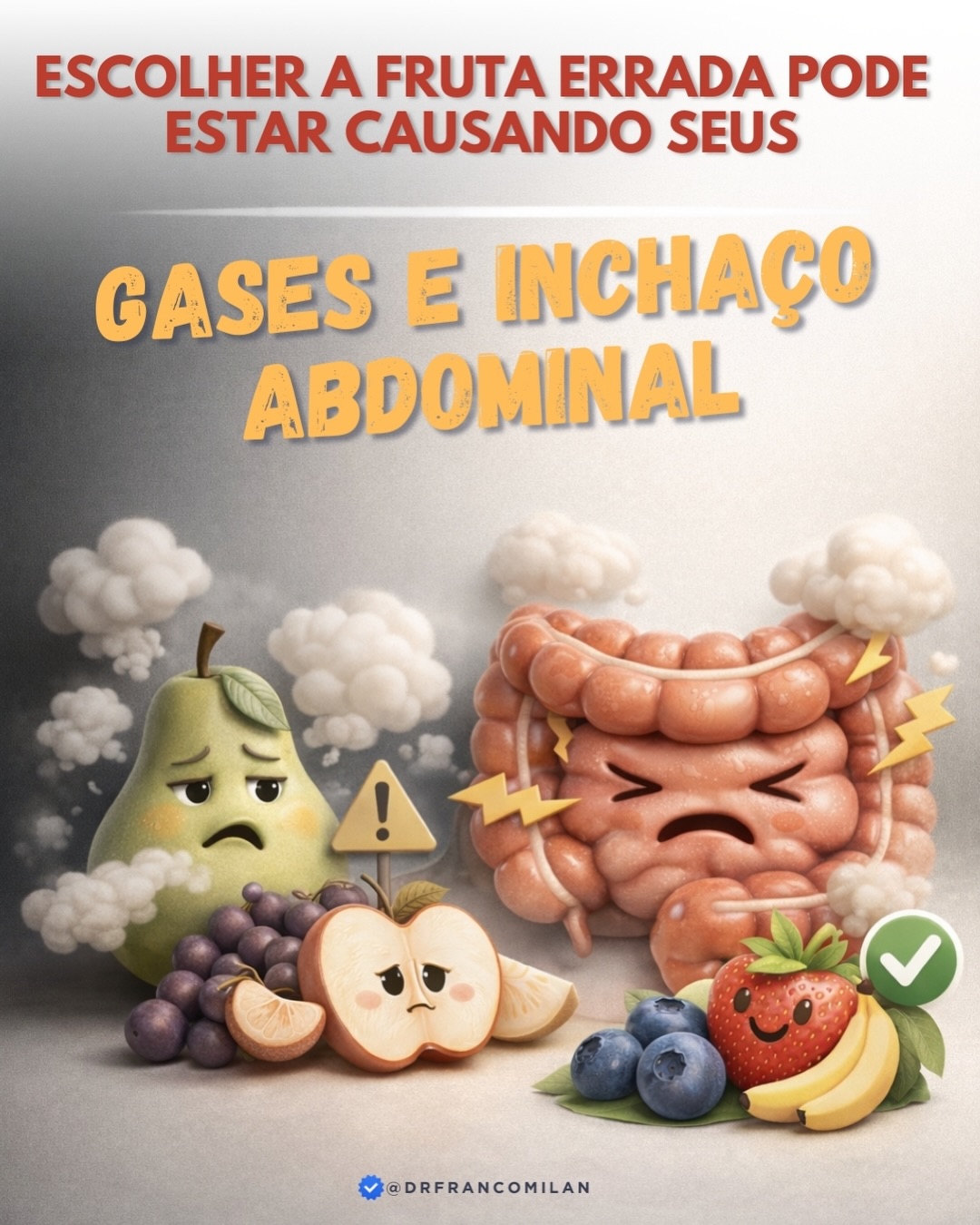 🍓🍊As frutas certas no seu prato: menos gases, menos estufamento!
Algumas frutas fermentam mais no intestino e podem aumentar gases, distensão abdominal e inchaço. Isso acontece por causa de certos açúcares que são rapidamente fermentados pelas bactérias intestinais.
A boa notícia? Ajustar a escolha das frutas pode reduzir esses sintomas e melhorar muito o conforto digestivo, especialmente em quem tem intestino sensível.
#saudeintestinal #distensaoabdominal #inchacoabdominal #microbiota #drfrancomilan