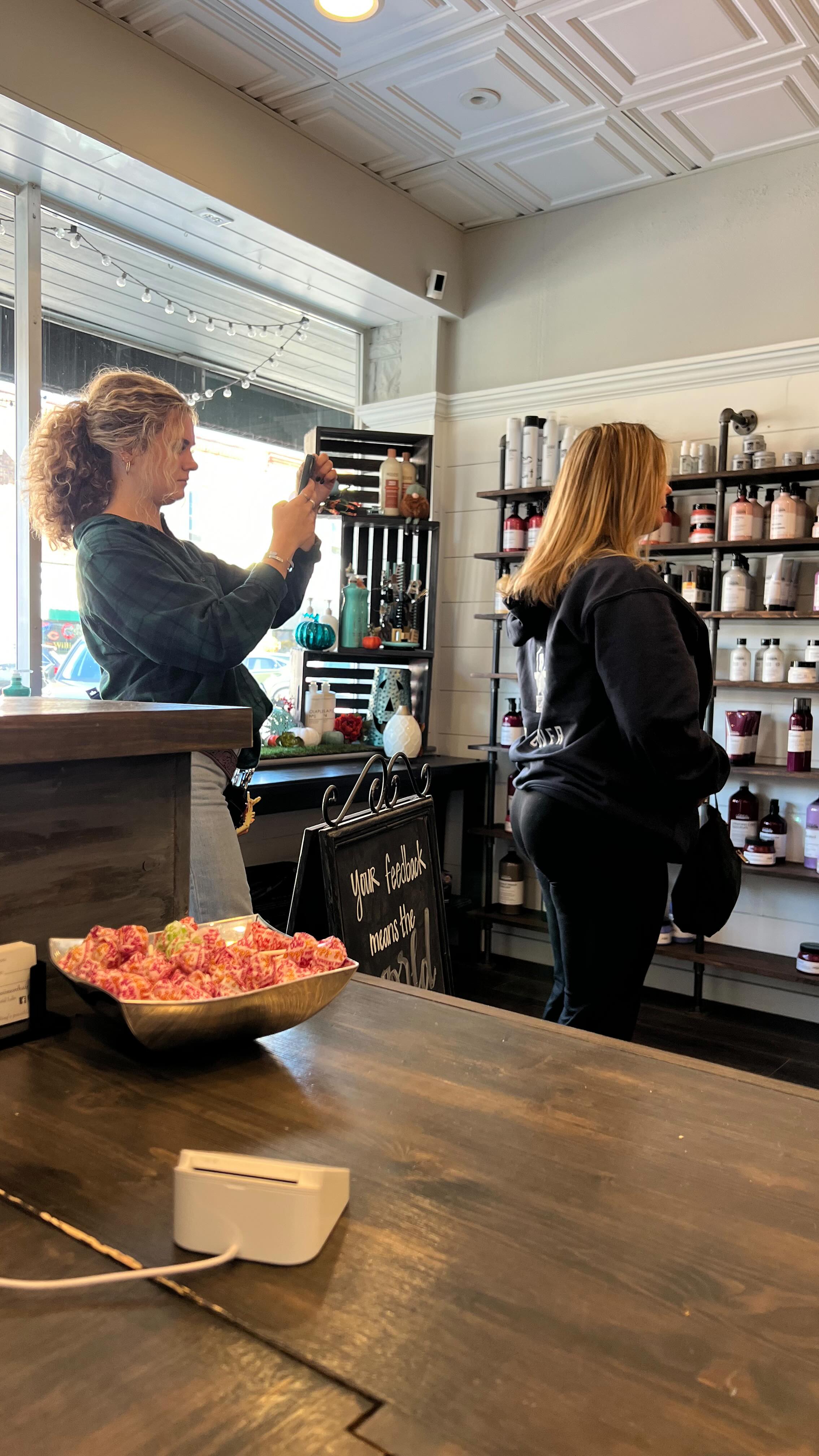 Our stylists might be booked and busy, but they are never too busy for you!! That’s why our stylists will always encourage you to pre-book your next reservations so that you get your choice of hair dates and times that work best for you.
To make your next hair dates and times with our stylist Alysha @lysh.does.hair and her associate Riley @rileys_styles call or text Salon C now!