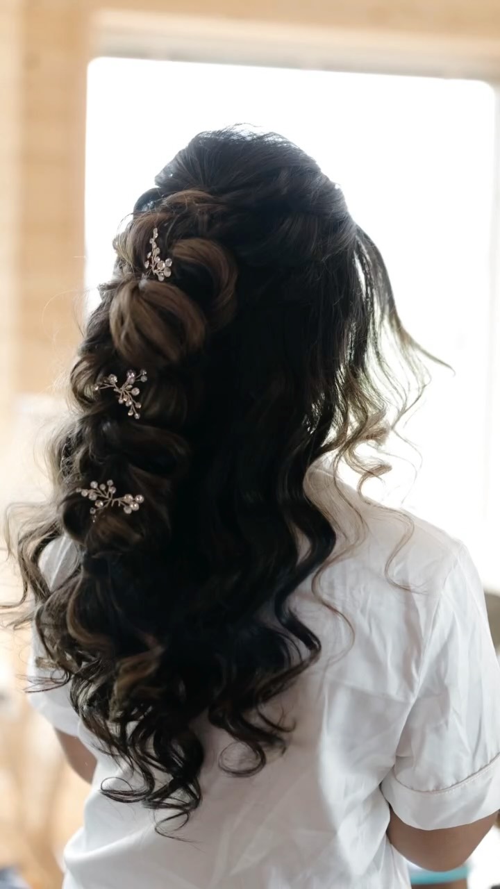 First photo by @simpson.photography_ . Boho bridal vibes are so romantic. Both wearing bridal accessories from @jaykaybraidsandbridal