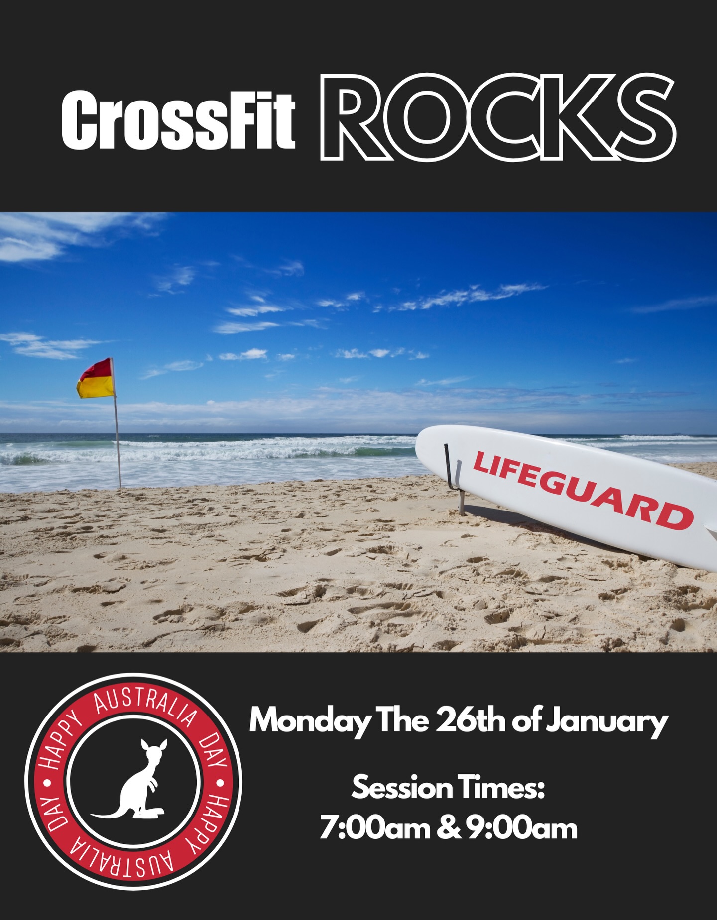 Monday the 26th of Januaryš¦
Australia Day HolidayšØ
Session Times:
7:00am & 9:00am
.
.
#australiaday #crossfit #crossfitrocks #workout
