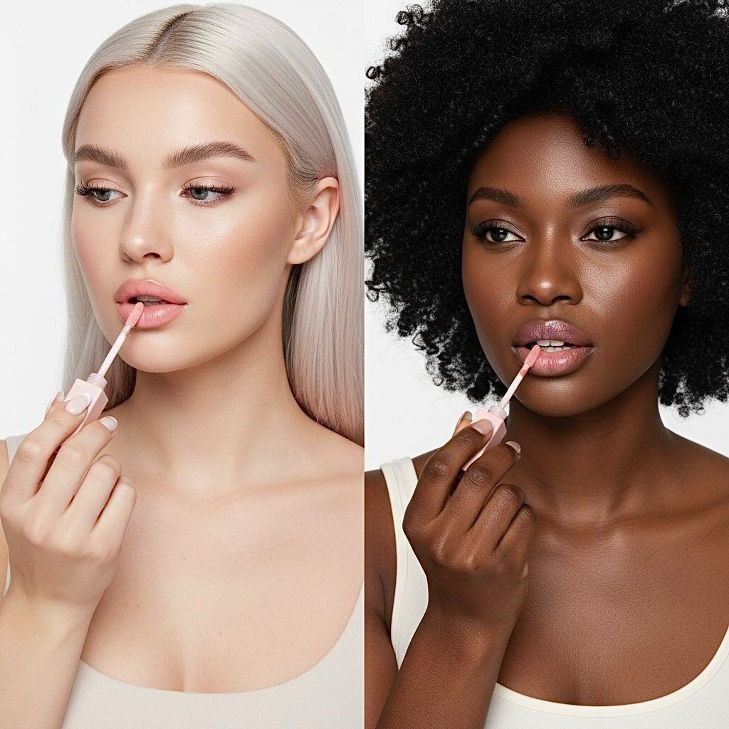 a baby pink gloss will always look stunning on all skin tones 🤩