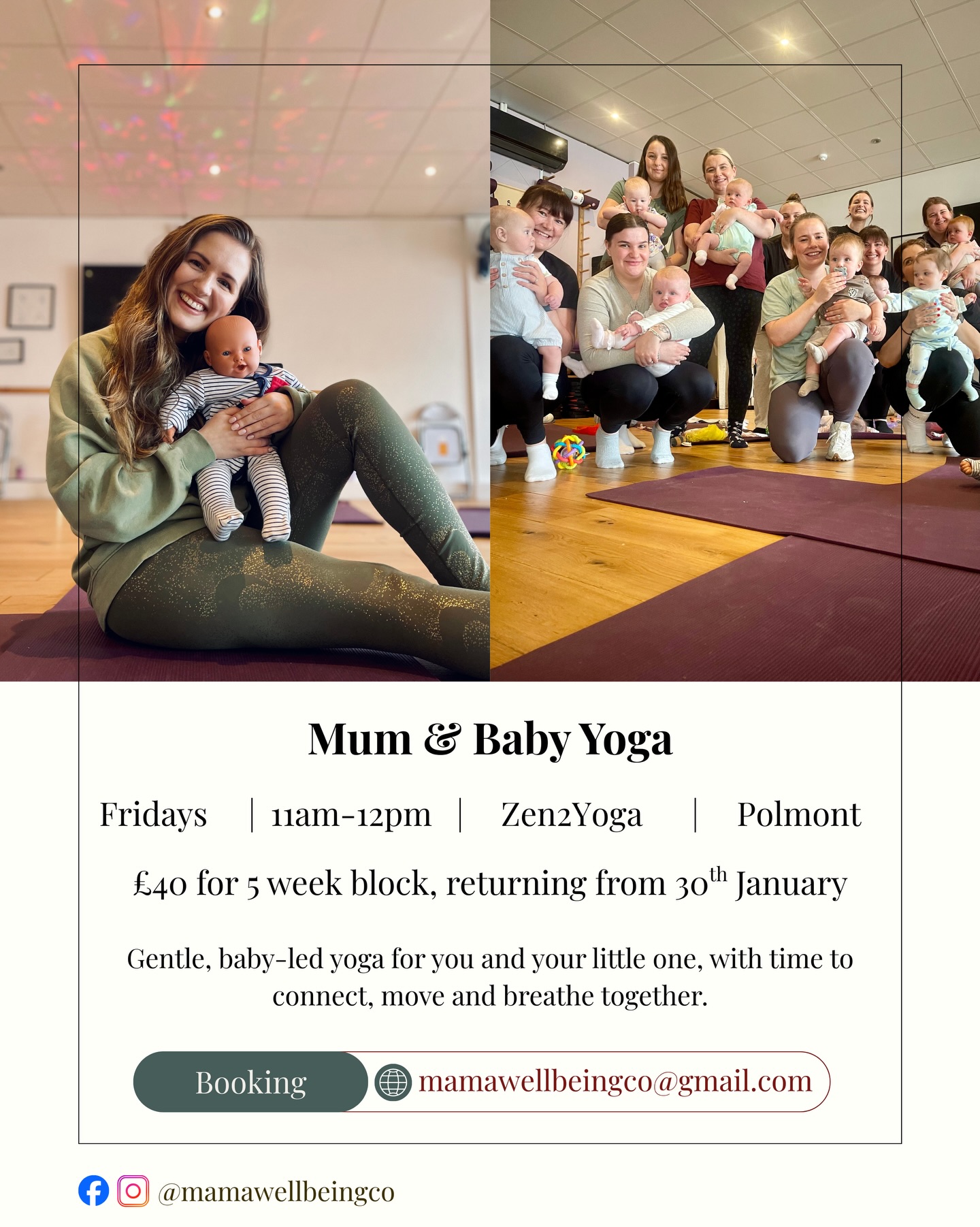 Mum & baby yoga classes are also returning 🤍
I’m slowly reopening space for in-person classes, with mum and baby yoga re-starting next week.
These classes are a relaxed, baby-led space for you to move, bond and feel supported in early motherhood.
Babies are always welcome to feed, sleep, play, cry and you’re free to pause or rejoin whenever you need.
Many mums had reached out while I was off to share interest in joining once I returned, so those spaces were offered first.
As a result, there are now just a couple of places remaining for this upcoming block (starting Fri 30th Jan).
Classes include gentle postnatal movement, opportunities to involve your baby, with time to stay for a cuppa and connection afterwards if you’d like.
📍 Zen2Yoga, Polmont
🗓 Fridays | 11–12
💷 £40 for a 5-week block
If you’d love to join or have any questions at all, feel free to message me 🤍
Gilly x
#mumandbabyyoga #falkirkmums #polmont #postnatalyoga #postpartum