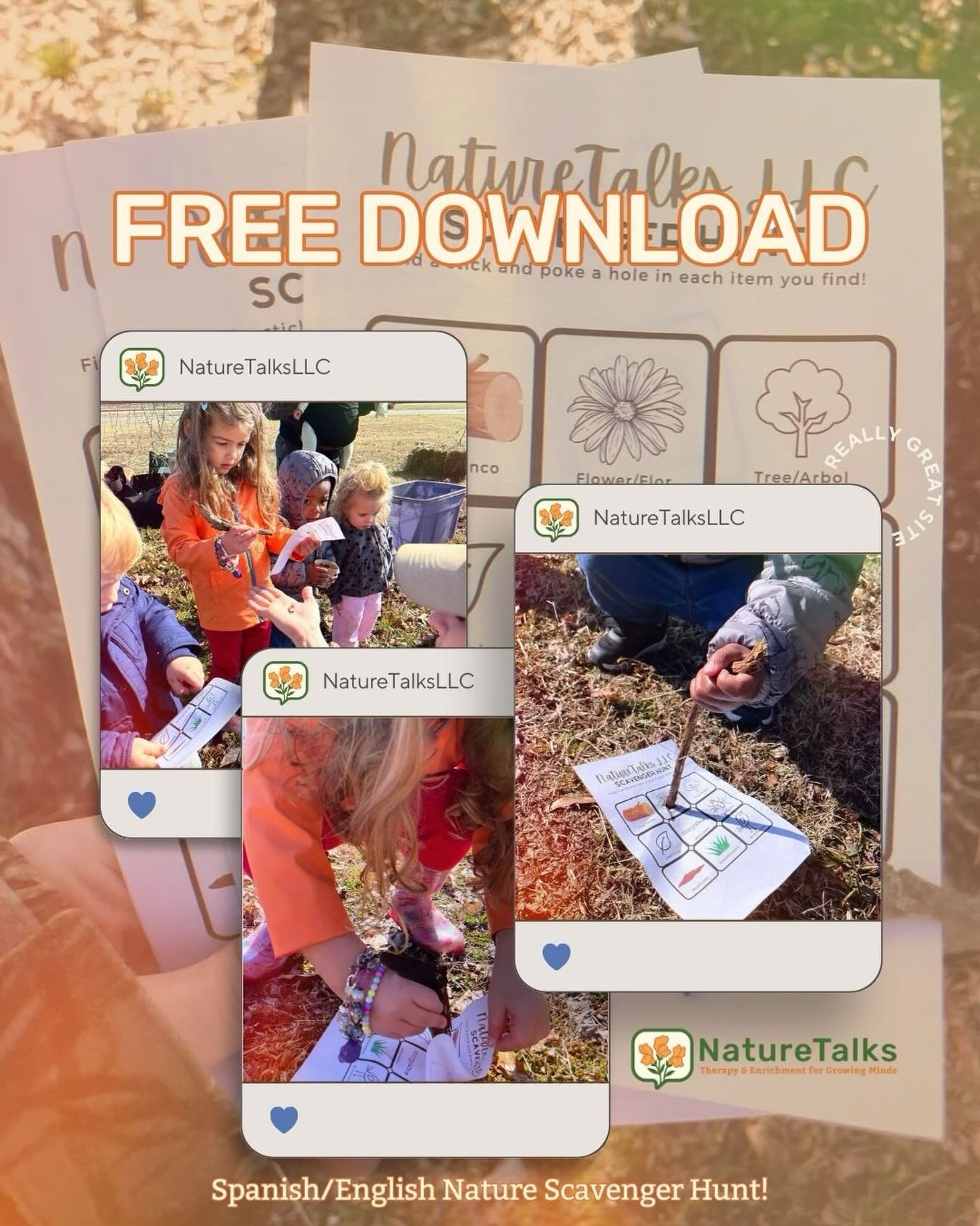 🌱Comment “Nature” below and I’ll message you a free download of our Spanish/English Nature Scavenger Hunt for your kids to use on your next hike!
Print and poke holes in the pictures of objects you find! Or just screenshot on your phone and cross them off with markup!
#nature #getthekidsoutside