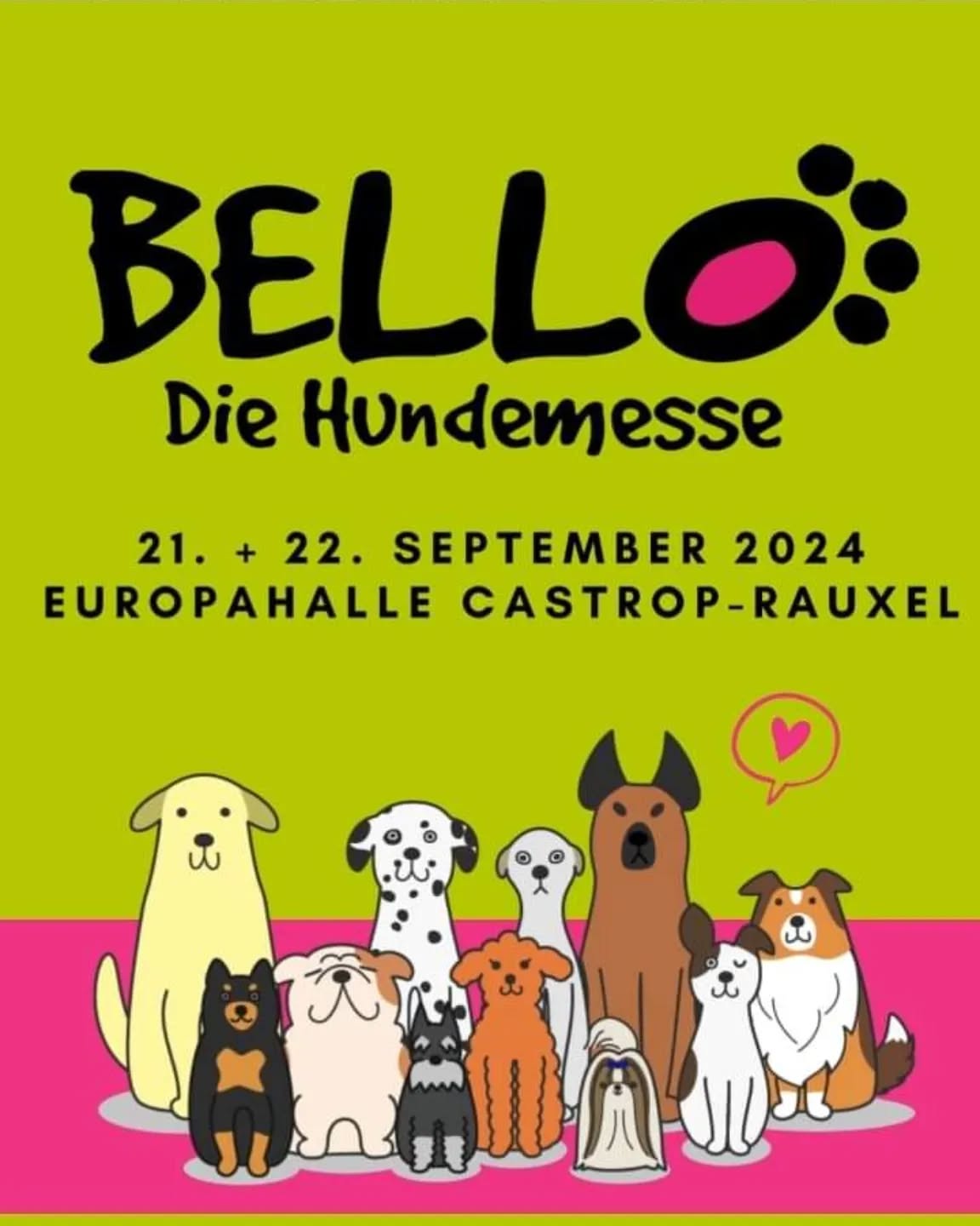 Auch in diesem Jahr sind wir wieder dabei 🥰
#hundeliebe #hundemessebello #hundemesse #hundeprodukte #messenfürtiere #Veranstaltungen #veranstaltungenfürtiere #bello2024 #messecastroprauxel #castroprauxel #Hunde #wunschleinen
