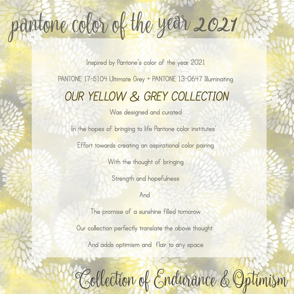 In these tough times, we bring to you the promise of strength and hopefulness through this collection.
#aauraahomefashion #reducewaste #sustainable #sustainablefashion #sustainableproduction #ecofriendly #ecofashion
#homedecor #organictextiles
#Pantonecoloroftheyear #pantone #yellowandgrey #tablelinen #pantone2021