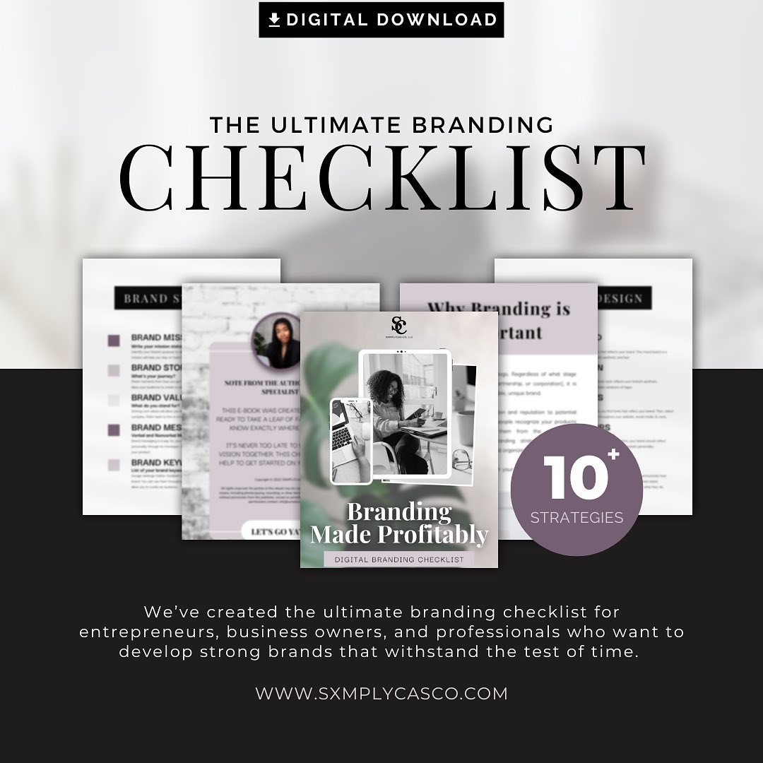 Freebie Alert ⚠️ Unleash Your Brand Potential! Calling all entrepreneurs & new business owners! 🤩 Ready to skyrocket your brand game without spending a dime? 📈
My Ultimate Branding Checklist is up for grabs for FREE for the next 24 hours only! Don't miss this chance to ace your branding game and make your business stand out!
Get it now and unlock the secrets to a profitable and organized brand journey!
•
•
•
#brandidentity #dmv #entrepreneur #packagingdesign #brandingstrategy #brandingconcept #brandidentity #brandidentitydesign #brandidentitydesign #branddevelopment #dmventrepreneurs #dmvgraphicdesigner
#designvideo #brandingproject #logodesigning #graphicdesigner #websitedesign #websitedesignersdmv
#BrandSuccess #EntrepreneurLife #BrandGoals #UltimateChecklist