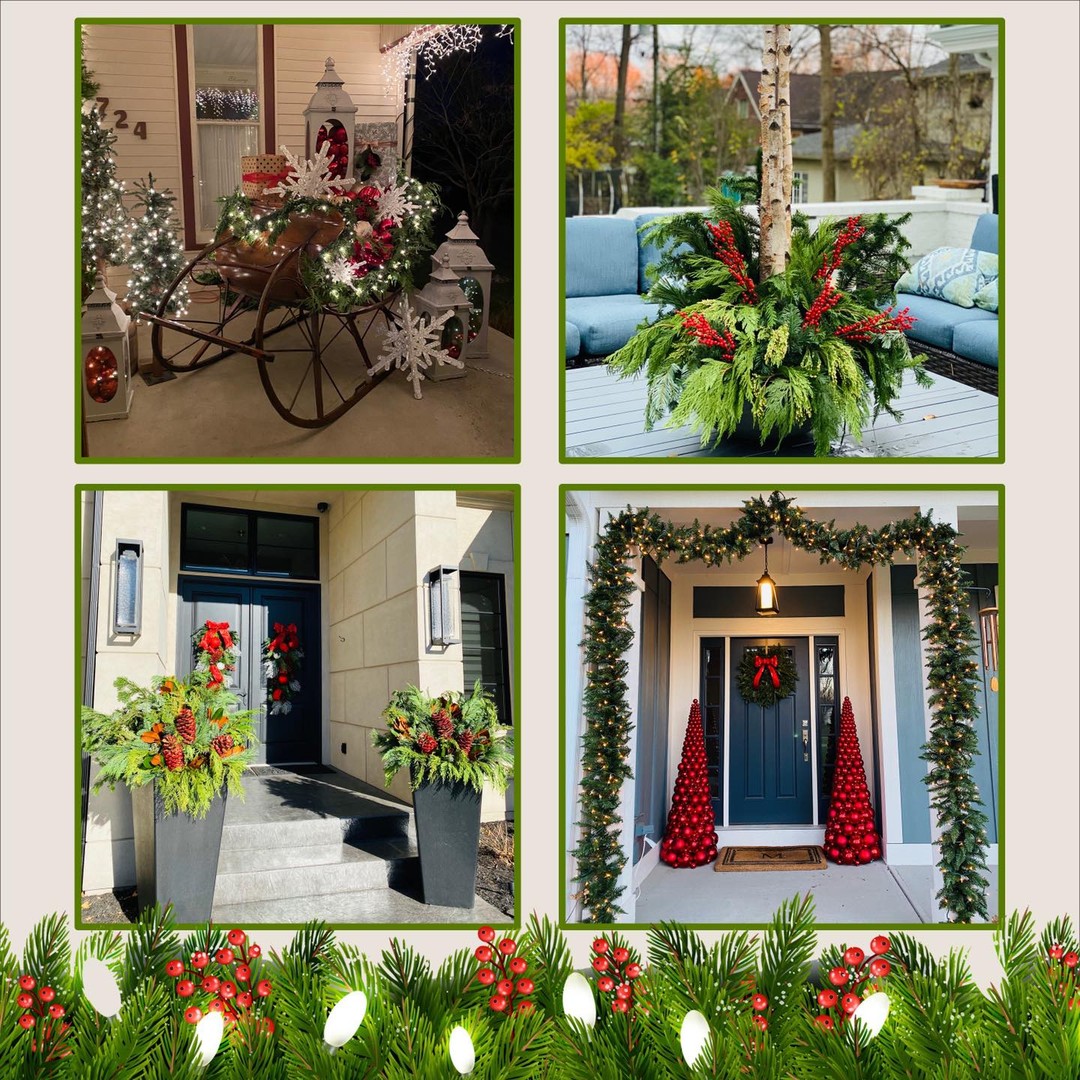 FUN & PLAYFUL We took a sleigh ride to gather all these greens to create stunning outdoor scenes. #holiday2020 #christmasdecor #blissevents #christmas2020 #christmasclient #customdecor