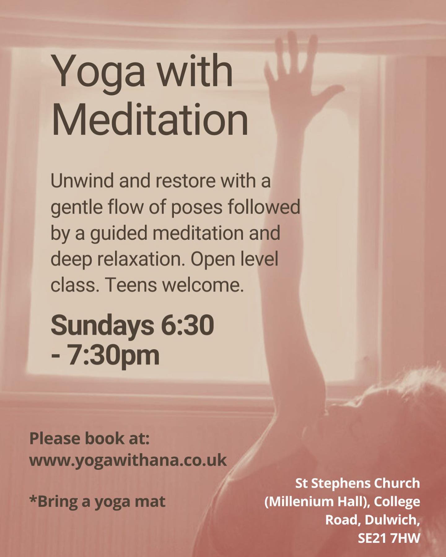 Looking forward to this, this Sunday. It’s a lovely peaceful space, always bit tricky to get out the door on a Sun eve, always feel better after. 🙏🧘♀️