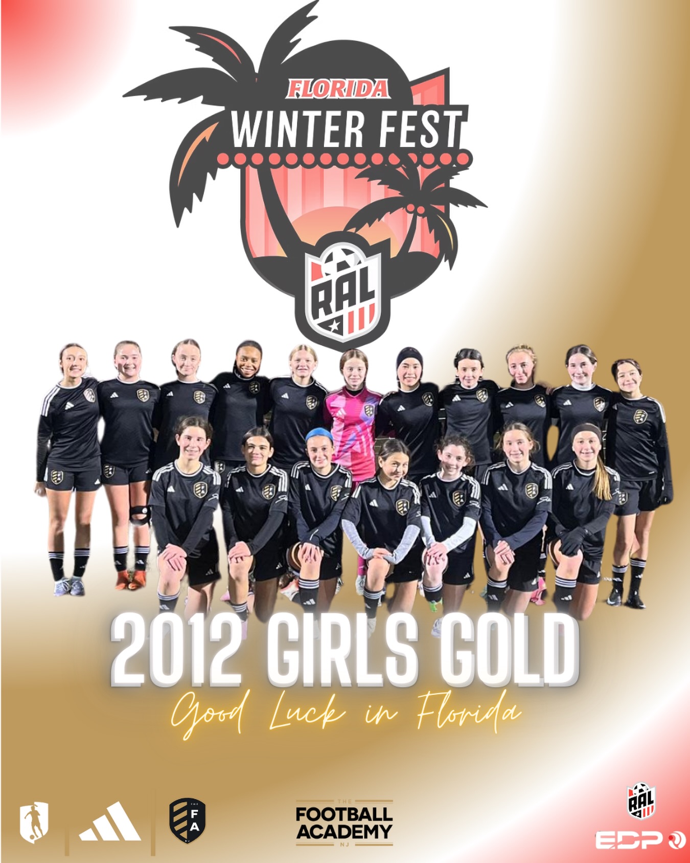 Good luck to our 2012 girls in Florida this weekend.
The girls are competing at the RAL winter fest!
@regionalacademyleague
@edpsoccer
#soccer #nj #florida #ral #2012