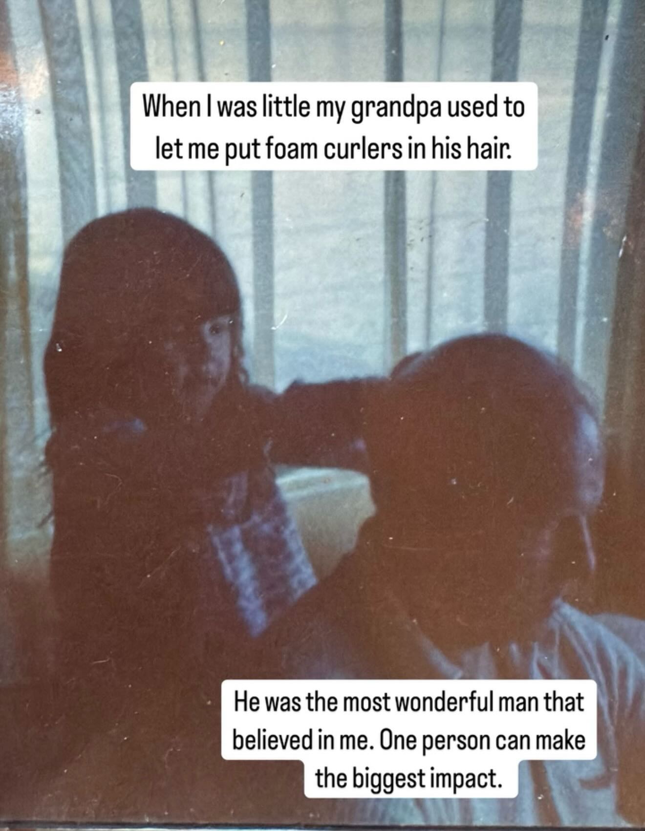 The vibe I’m going with today. Gratitude.
My hairstylist career started at my family’s cabin putting curlers in my grandpas hair. 😇
The difference one person can make … can be life changing or life saving depending on how you look at it.
For many of us our grandparents are the ones that we connected with in a “different way”.
He taught me to leave the room better than it was when I entered it.
He also taught me that if I have to ask how much something is - I can’t afford it. 🤣
My grandpa was a cool mother f*cker. 😇
He loved hard and was a family man.
The vibe for today is gratitude. 🙏
Smile at a stranger. Buy someone a Starbucks in the drive thru …
Set the path forward.