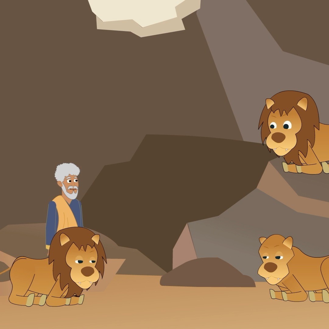 Okkar maður er hér að eiga sinn sterkasta leik umvafinn syfjuðum ljónum.
Söguna um Daníel í ljónagryfjunni má nú sjá á YouTube 🦁