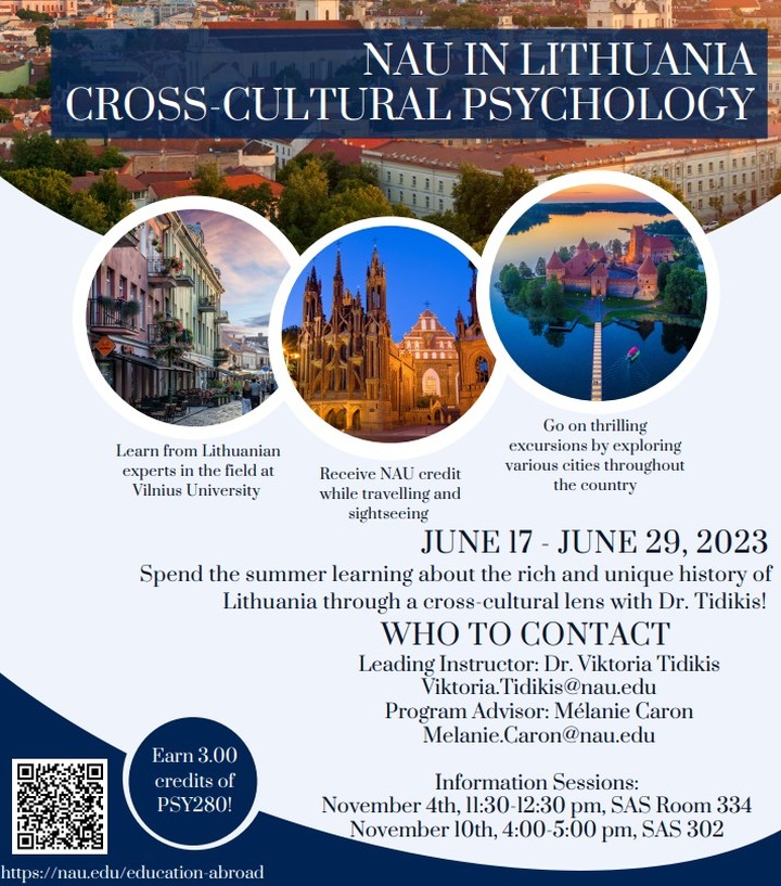 Embark on an epic journey to Lithuania, a fascinating country steeped in centuries-old traditions. A country whose best interests were traded like playing cards among clashing spheres of power, and a country, whose rich heredity flourishes loudly still. Lithuania is a country of contrasts. Currently, one of the smallest member countries in the European Union, in the 15th century, it was the largest state in Europe. Now, one of the most devote Catholic countries, it was a fiercest adversary of Christianity during Middle Ages and was the last place in Europe to accept Christianity. While present-day Lithuania attracts many religious pilgrims from around the world, one of the more significant state holidays is the Midsummer’s Night celebration, the most important of Pagan traditions. First to separate from the USSR, Lithuania started the chain reaction that led to the collapse of the Soviet Union. Earn 3 credits towards your degree by taking a cross-cultural psychology course (PSY 280) in the place where East and West collide to produce an unprecedented explosion of vibrant culture.