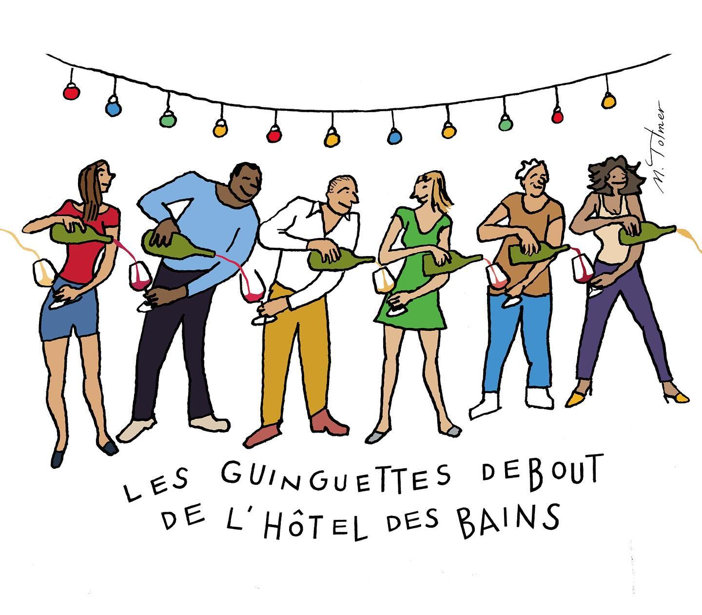 Les Guinguettes debout de L’Hôtel des bains!!!
Une fois par mois à l’hôtel des bains, on vous propose une soirée de partage particulière (à l’image de nos soirée Beaujolais)
Le principe est simple, une formule tout compris un buffet d’entrée et tapas
2 plats au choix à choisir, un gratin, un buffet de desserts à partager un choix de jolis vins en libre-service, à volonté (petits trésors oubliés, découverte d’un terroir, nouveaux talents, vins d’ailleurs, vins bio de tous poils etc. … !!!! commenté par un de nos sommeliers
Premier date Mercredi 18 décembre !! avec une thématique un petit peu Noël ( mais pas trop)
50 euros tout compris
40 places disponibles
Minimum de 30 réservations, faute de quoi la soirée sera reportée à une autre date.
Réservations par téléphone uniquement!!!
Précisez « Pour la Guinguette debout !! »
0476066020
Magnifique dessin de notre @micheltolmer adoré
Michel Tolmer
#guinguette #partage #convivialité #bistro #brasserie #levin #générosité #gourmand #winedraw #winelover #vivelevin #hoteldesbains #vigneron #vigneronne #isere #decouverte #soireefestive