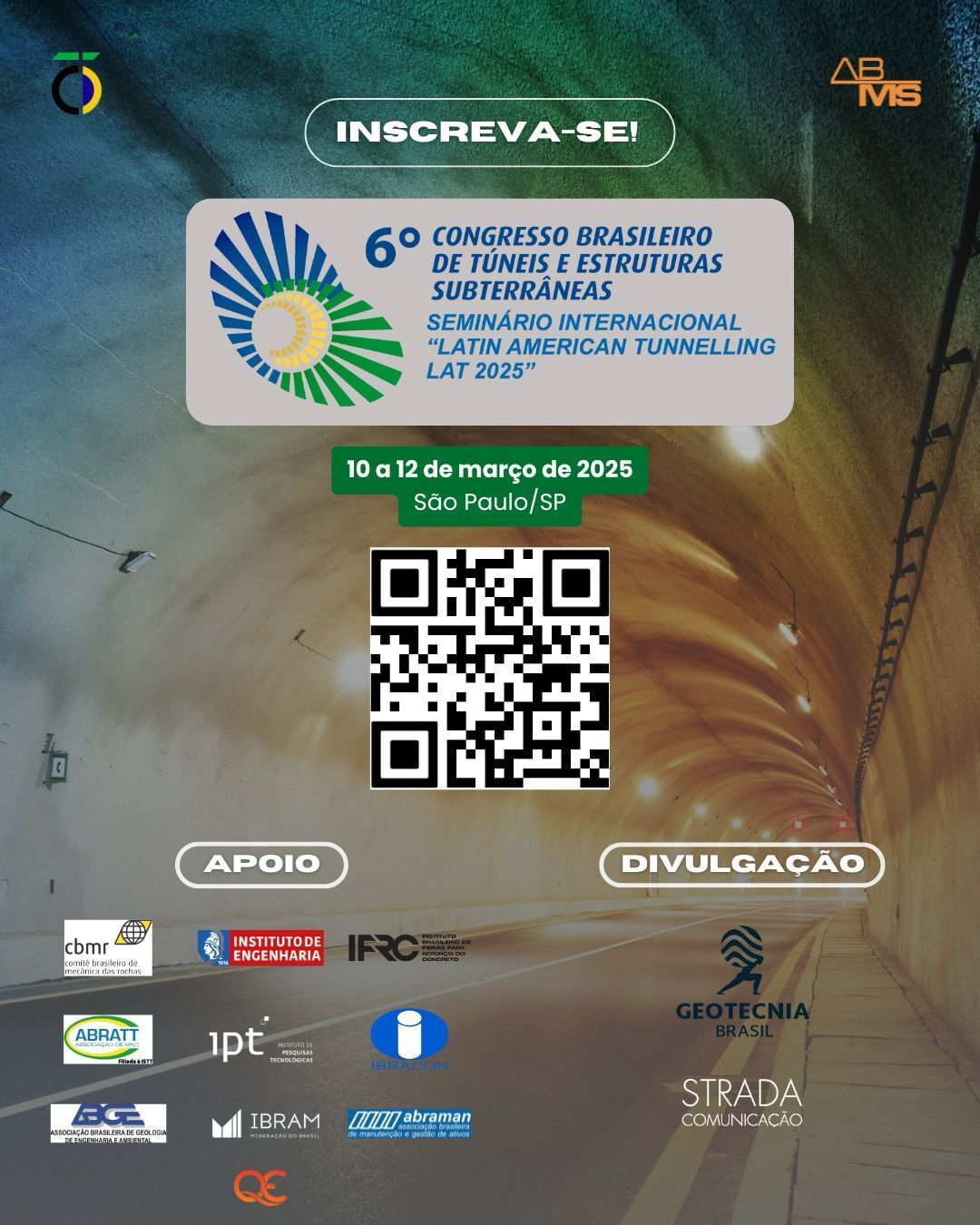 De 10 a 12 de março de 2025, o Espaço Frei Caneca, em São Paulo-SP, será palco do 6º Congresso Brasileiro de Túneis e Estruturas Subterrâneas, realizado pelo Comitê Brasileiro de Túneis (CBT) em parceria com a Associação Brasileira de Mecânica dos Solos e Engenharia Geotécnica (ABMS).
Esse evento é uma oportunidade única para profissionais da área se atualizarem tecnicamente, debaterem ideias inovadoras e trocarem experiências valiosas. Além disso, contará com o Seminário Internacional “Latin American Tunnelling Seminar – LAT 2025”, reunindo especialistas renomados, promovendo aprendizado e um ambiente rico para networking.
O IFRC tem orgulho de apoiar institucionalmente esse encontro de alto nível, que fomenta o avanço técnico e a troca de experiências entre profissionais de engenharia e construção.
Marque na agenda e participe: de 10 a 12 de março de 2025, no Espaço Frei Caneca, São Paulo-SP. Até lá!