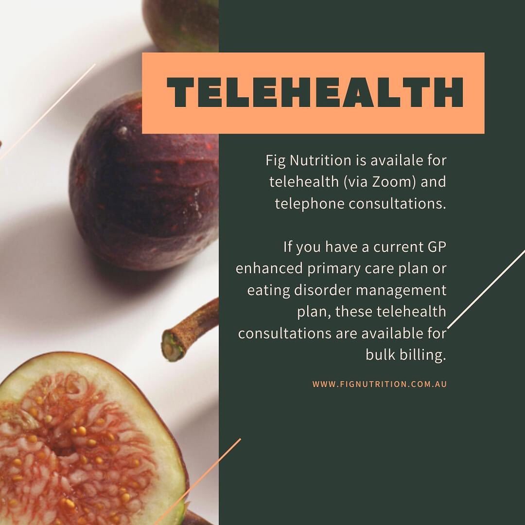 📢 We are available for Telehealth (via zoom) and telephone consultations..
▫️▫️▫️
For patients with a current GP enhanced primary care plan or eating disorder management plan, these consults are bulk billed! For those without a care plan, private health rebates are available from some providers (please check with your provider)..
▫️▫️▫️
We want to support your nutrition care needs in this time. Please don’t hesitate to reach out if you are needing some assistance and are unsure how to access our support.
Take care ❤️..
▫️▫️▫️
#telehealth #medicare #dietitian #dietitiansofinstagram #fignutrition #nutrition #socialdistancing #health #dietitianapproved #hobart #tasmania
