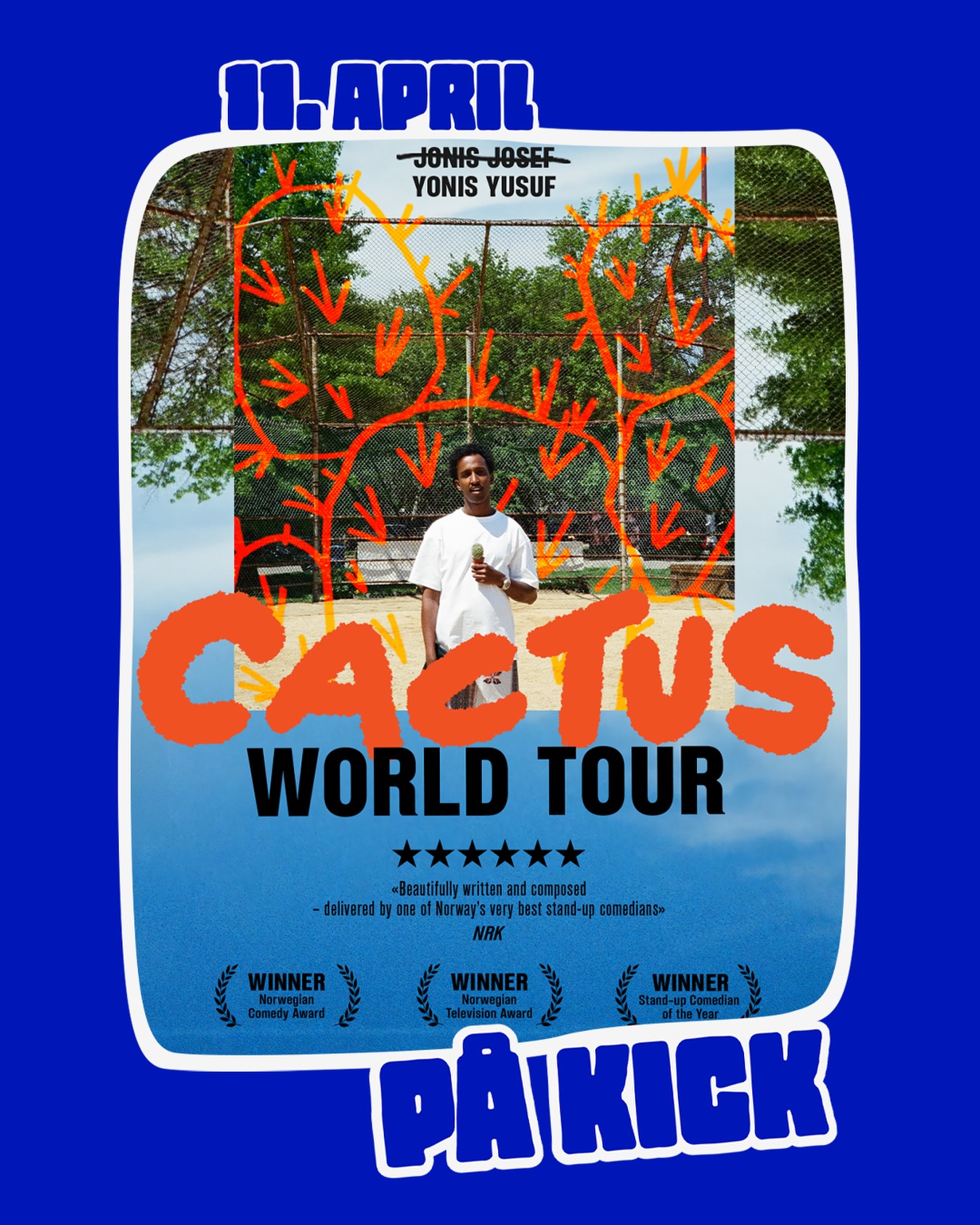 «KAKTUS» TIL KICK🌵
🎤 KAKTUS - Jonis Josef
📍 KICK Kulturhus, Kristiansand
🗓️ 11. april 2026
🎫 Kun 300 billetter - her må du være rask!
Endelig tar Jonis Josef med seg sitt kritikerroste soloshow til Kristiansand! Dette er hans første soloshow siden Woke (2020), og byr på ærlig, rå, ekstremt morsom stand-up om karriere, livet, utbrenthet, rasisme, ups - og mange downs.
Du kjenner ham fra prisvinnende serier som Kongen av Gulset og Kasko, samt programmer som Kongen Befaler, På tur med Monsen - og nylig gikk han viralt internasjonalt på SubwayTakes med over 20 millioner(!) visninger.
🎫Billetter i salg 21.01.26 - 12:00!
🫵Sikre deg billett via linken i bio eller på Tikkio!