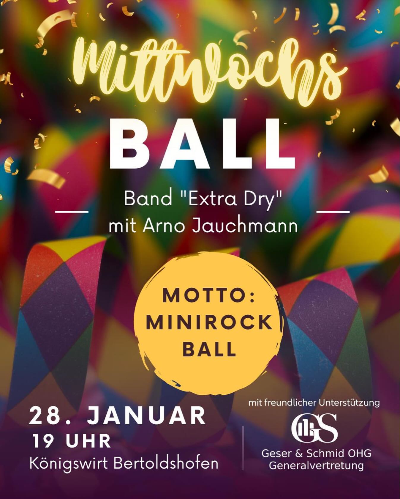 AUFGEPASST!
Mittwochsball im Königswirt
Motto: Minirock-Ball
Band: @extradry.band @arnojauchmann
Datum: Mittwoch, 28.01.2026
Ort: Schongauerstraße 13, 87616 Bertoldshofen
Feiern, tanzen und den Alltag vergessen – wir freuen uns auf einen legendären Abend.
Mit freundlicher Unterstützung @allianz_geser_schmid
#Königswirt #Mittwochsball #MinirockBall #Faschingszeit #Bertoldshofen AllgäuEvents