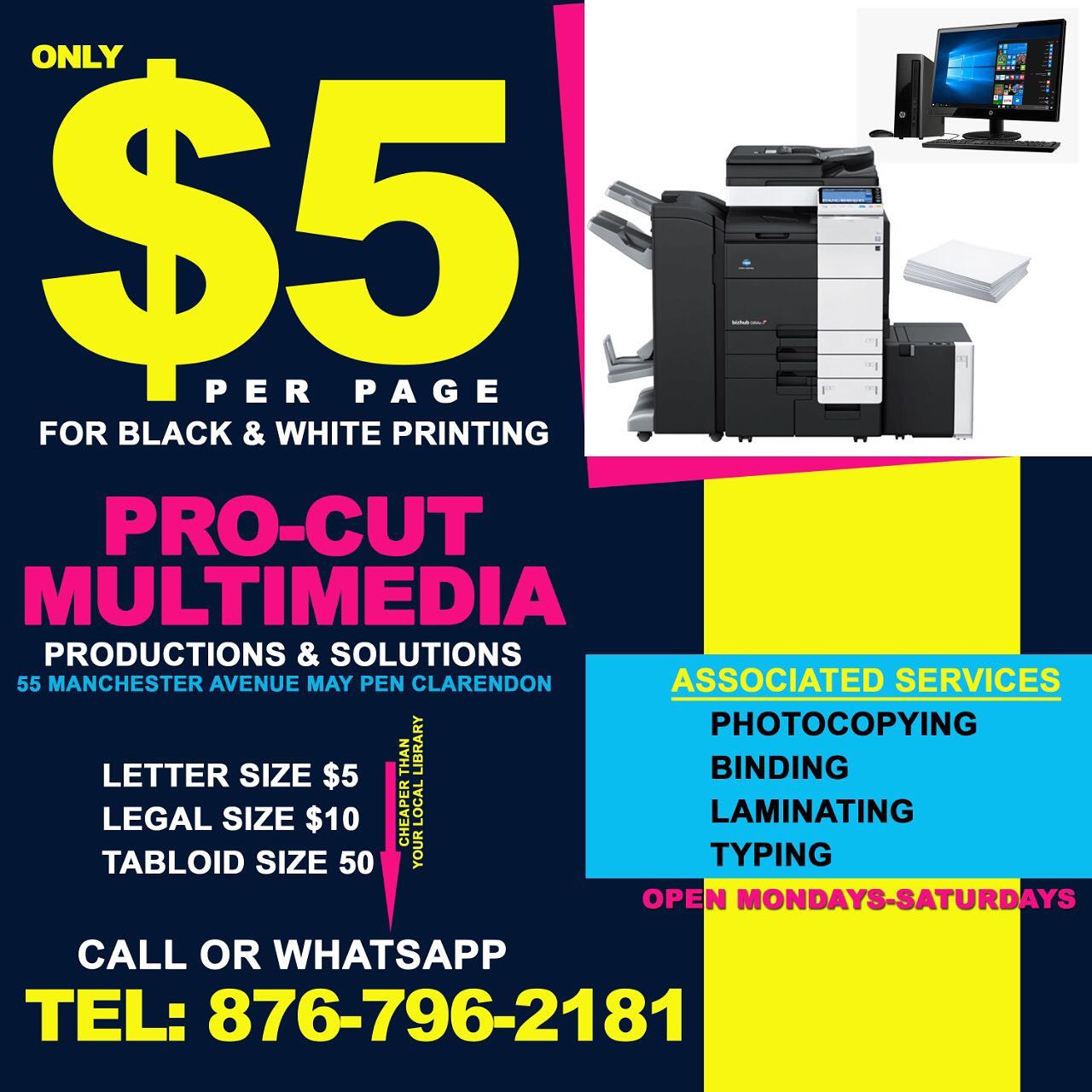 The Lowest Cost on printing is only available at Pro-Cut Multimedia. We are literally more affordable that your local library or even printing it at home. #printing #graphicdesign #poster #flyers #procutmultimedia #affordable #schoolwork #schoolprojects