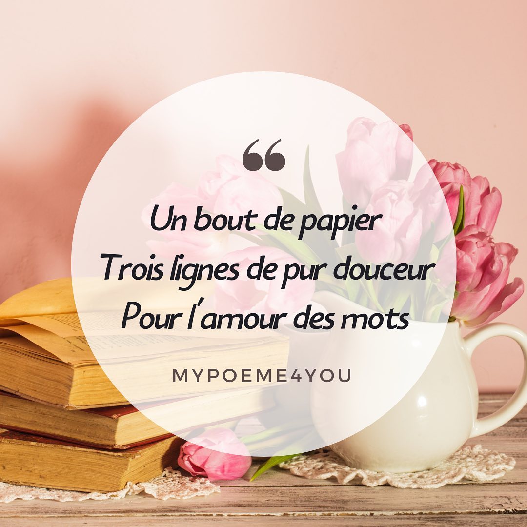 🥰🥰🥰Un bout de papier
Trois lignes de pur douceur
Pour l’amour des mots 🥰🥰🥰@mypoeme4you
#mypoeme4you
#mypoem4you
#poesies #poesie #poemes #poeme #haikulover #auteur #auteure #ecrits #ecriture #haijin #senryû #hesdin #writersofinstagram #auteurinstagram #authorsofinstagram #recueilhaiku #haikufrancais #basho