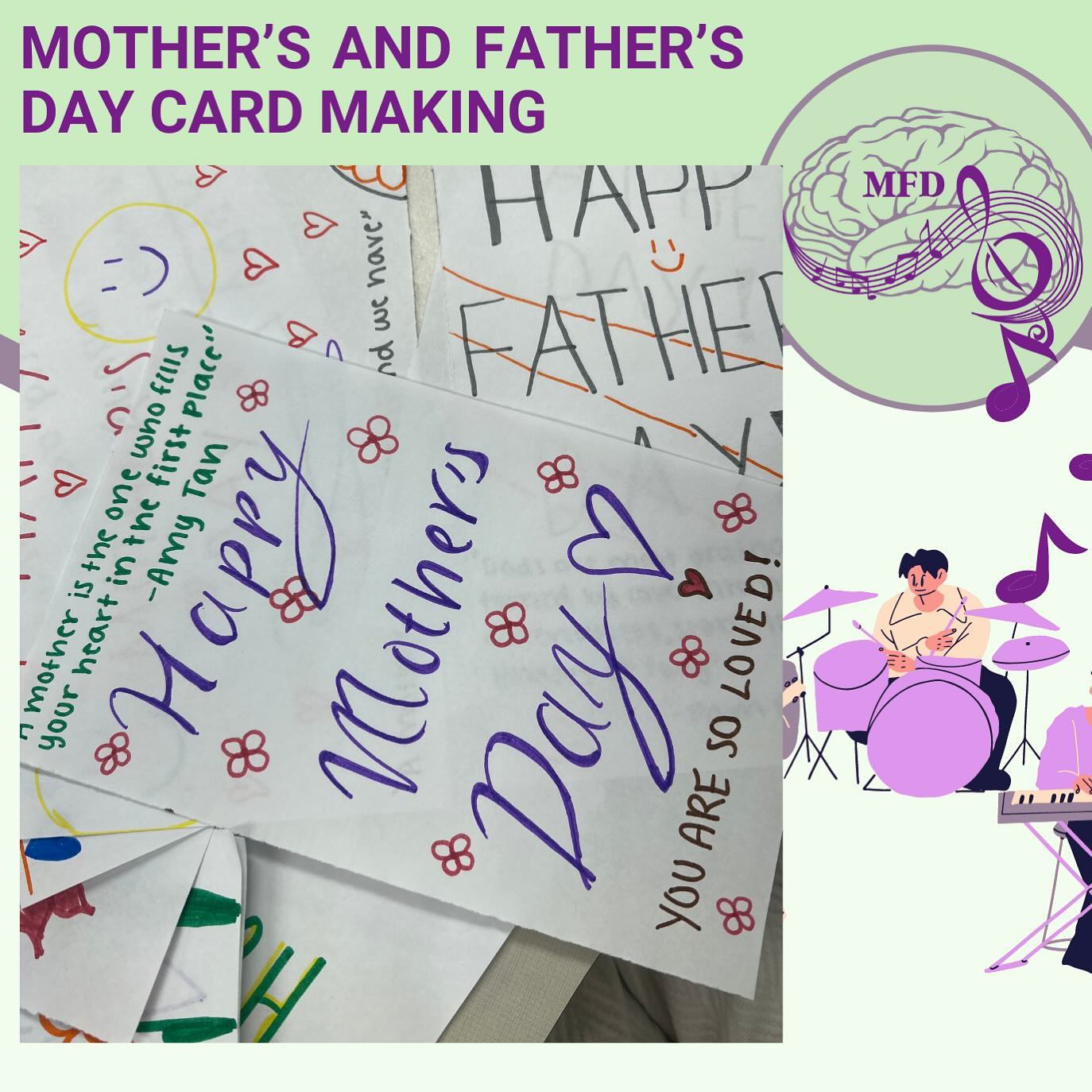 Thank you to everyone who came to our card making event! Mothers and Father’s day cards will be given to residents of nursing homes and assisted living facilities as a token of appreciation🎵🎶 #alzhiemersawareness #dementiaawareness #assistedlivingfacility #nursinghome #eldercare #uofmuchigan