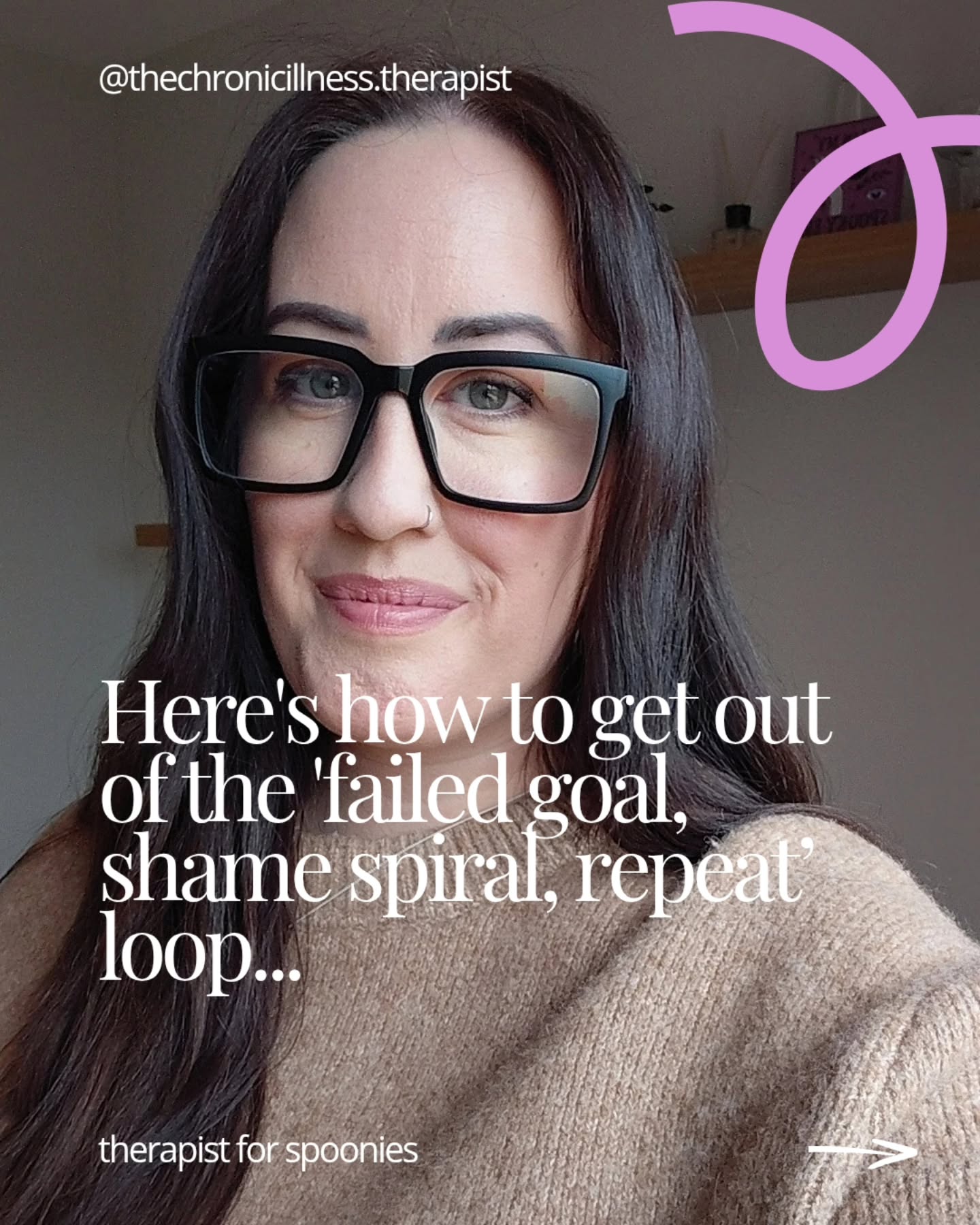 You set a goal. It stalls. You spiral. Repeat. If this sounds familiar, swipe ➡️
Developing self-compassion so you can set goals that work with your energy, not against it, is exactly what we'll do when we work together in therapy.
Because living well with a chronic condition means building evidence that you're capable and feeling proud of what you achieve, not constantly measuring yourself against standards that don't fit your reality 💜
I have a short waitlist for new clients, DM me ‘waitlist’ to find out more about working with me.
#chronicillness #selfcompassion #goals