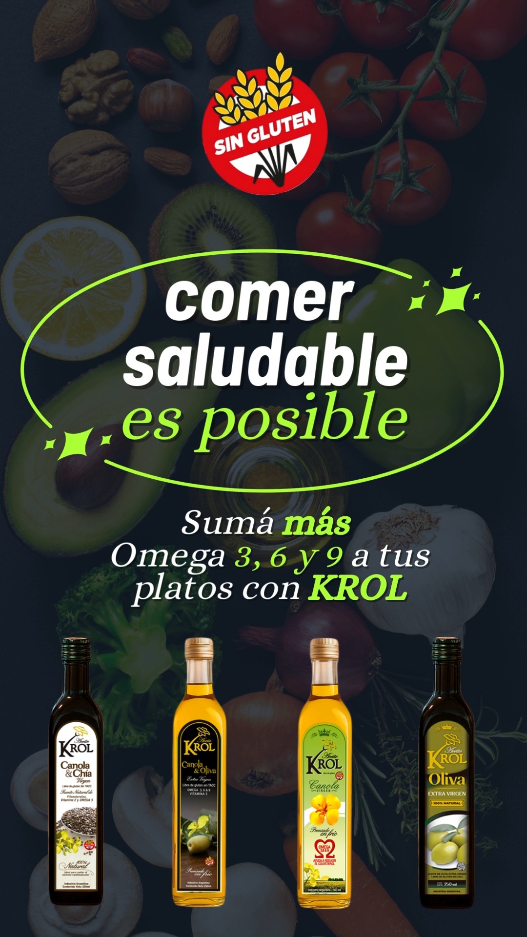 Comer saludable sí es posible… y mucho más simple de lo que parece. 💚
Cuando elegís KROL, sumás Omega 3, 6 y 9, menos grasas saturadas y un sabor que potencia cada plato.
Elegí cuidarte.
Elegí natural.
✨ Elegí KROL.
Disponible en sabores que transforman tu cocina: Clásico, Cebolla, Ajo, Albahaca, Oliva & más.
👉 Encontralo en tiendas autorizadas o comprá online desde: https://biolibre.ar/rednatural
#sintacc #alimentacionsaludable #Celiacos #Omega369 #vidasingluten
