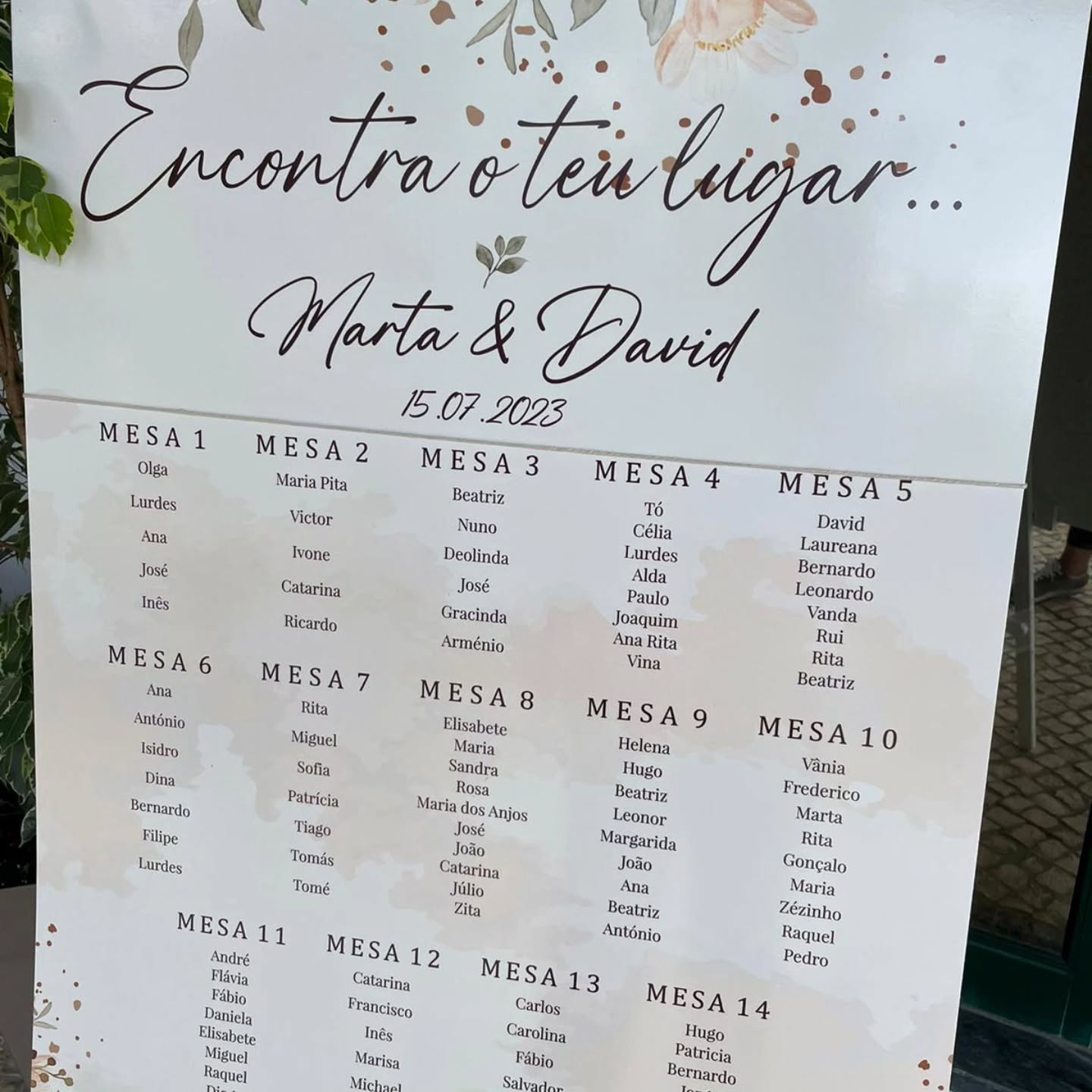 Organização de mesas