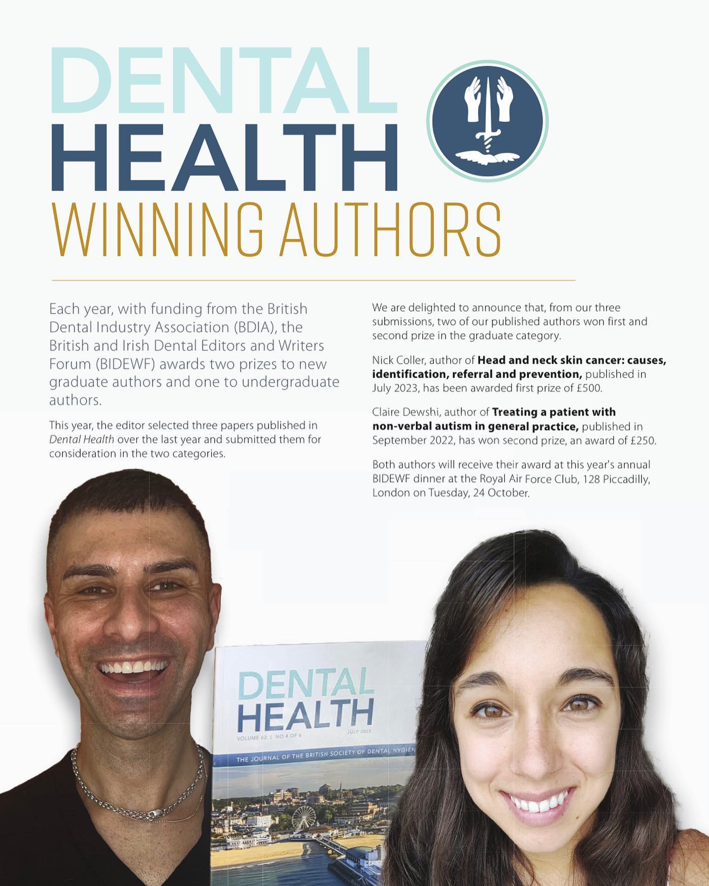 An article in Dental Health Magazine announcing that my article on Head and Neck Cancer has been awarded first prize by the British and Irish Dental Editors and Writers Forum in the graduate category.
.
.
.
.
.
#melanoma #melanomaawareness #skincancer #skincancerawareness #skincancerprevention #basalcellcellcarcinoma #squamouscellcarcioma #dentalauthor #dentalhealthmagazine